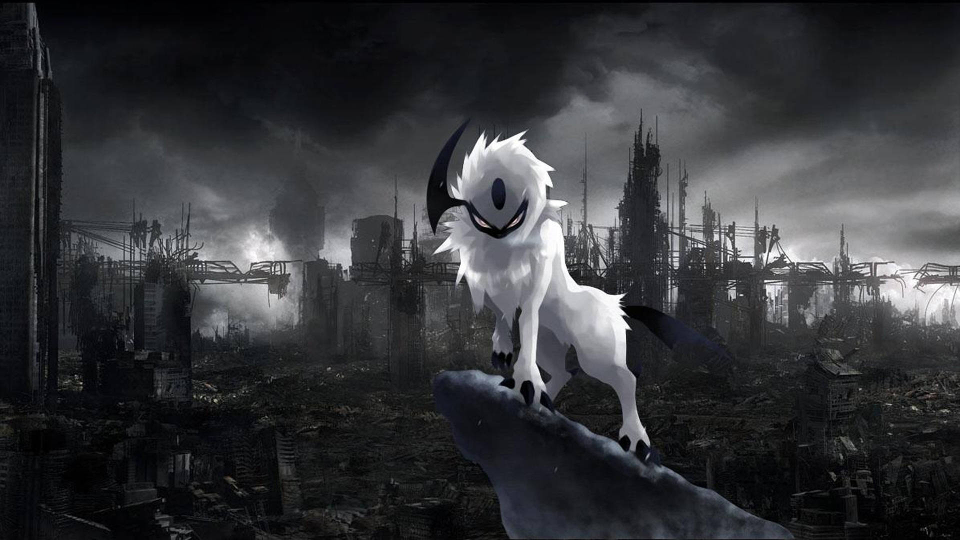 Madilim na Anime na Pokémon na Absol Wallpaper