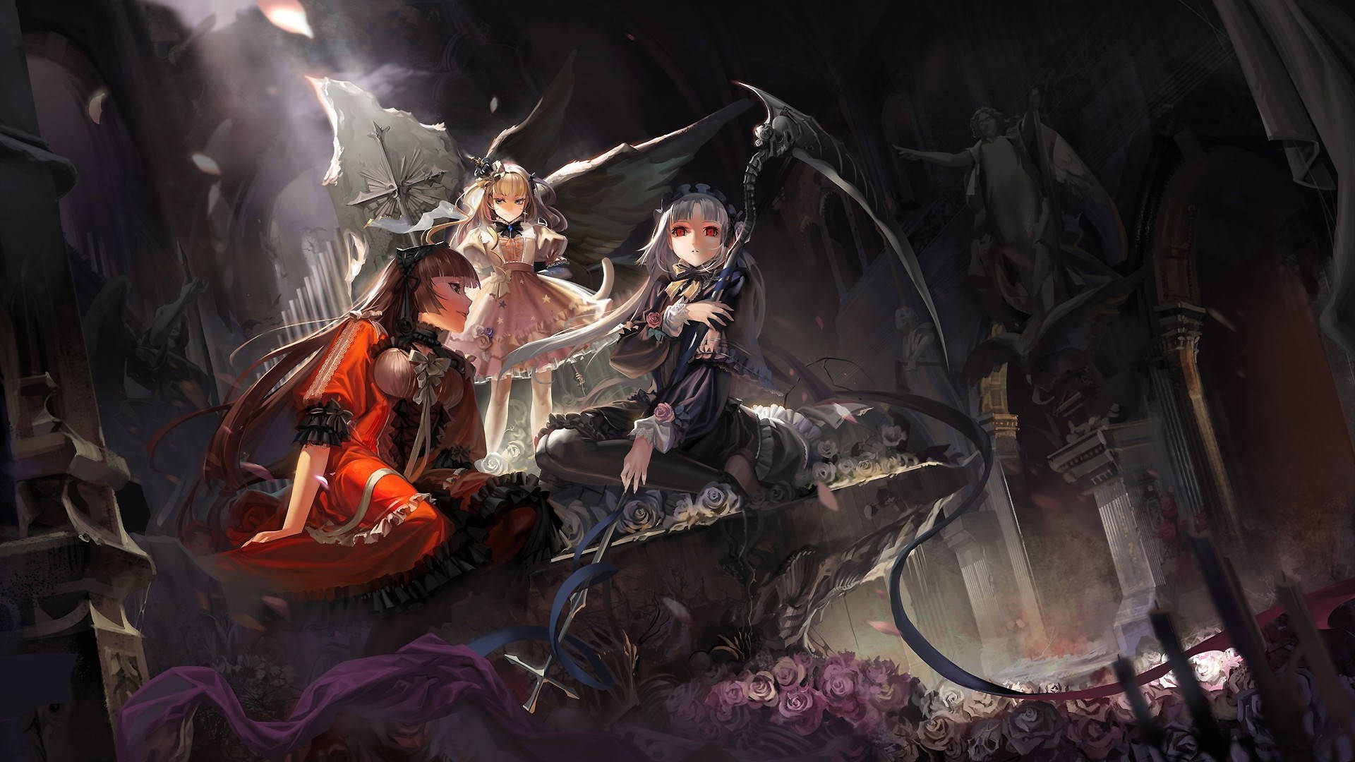 Madilim na Anime Rozen Maiden Art Wallpaper