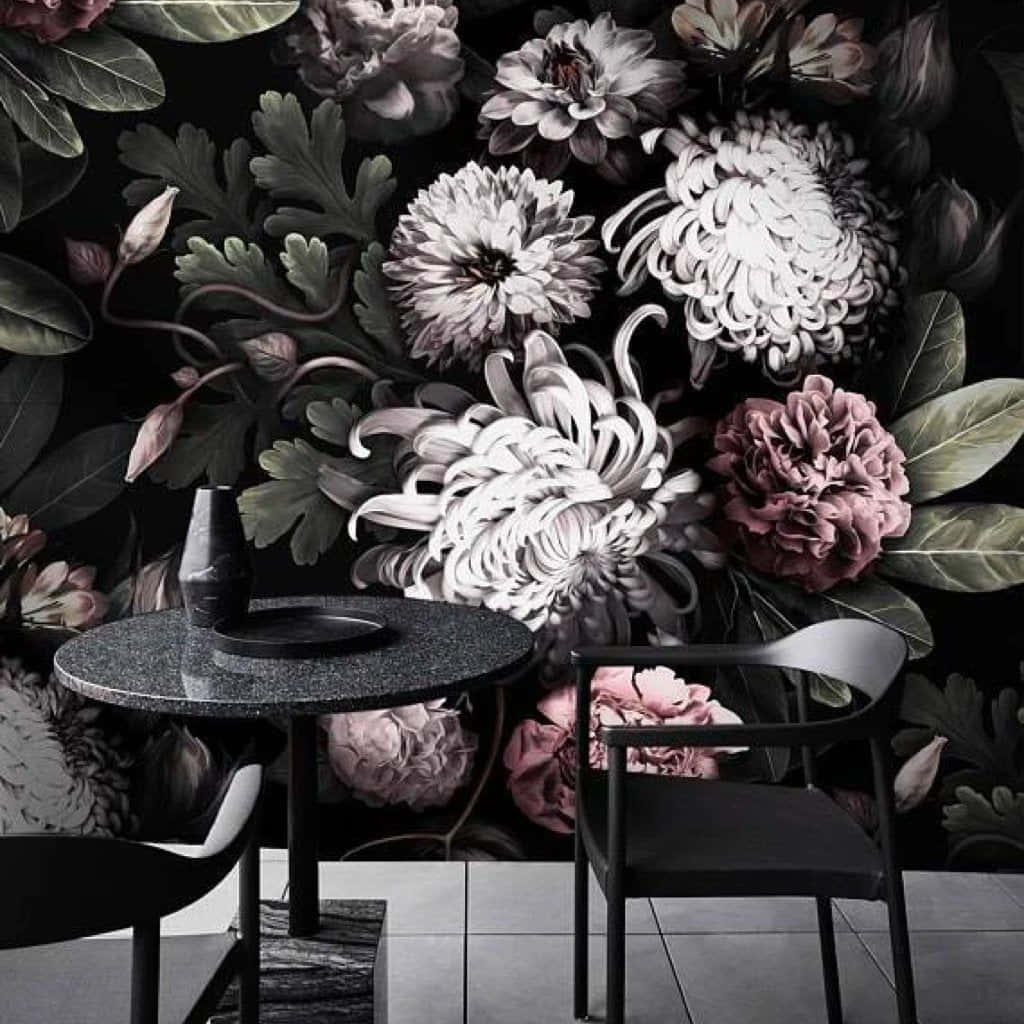 Madilim na Bulaklak na Background Wallpaper