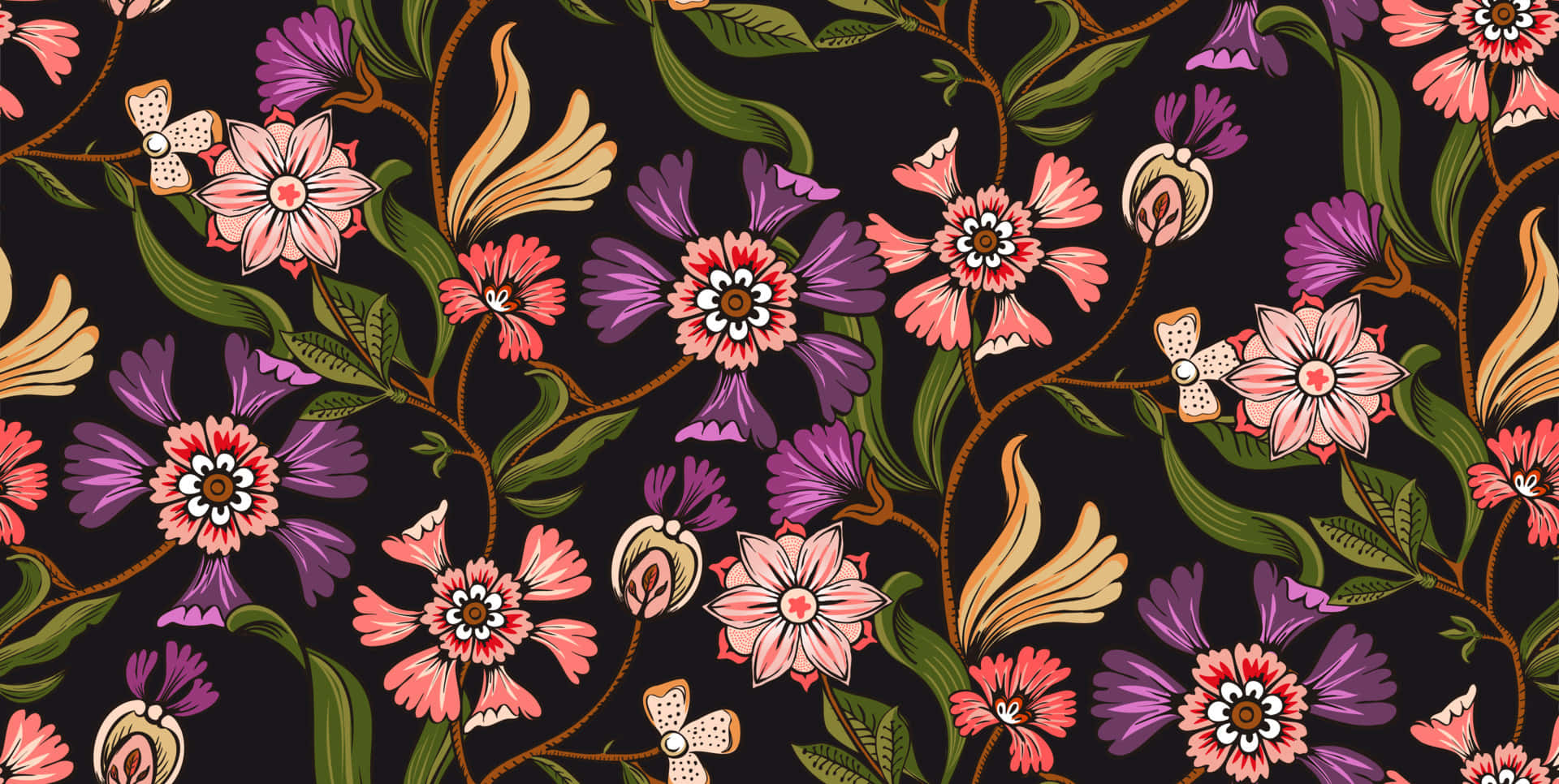 Madilim na Bulaklak na Obra Maestra Wallpaper