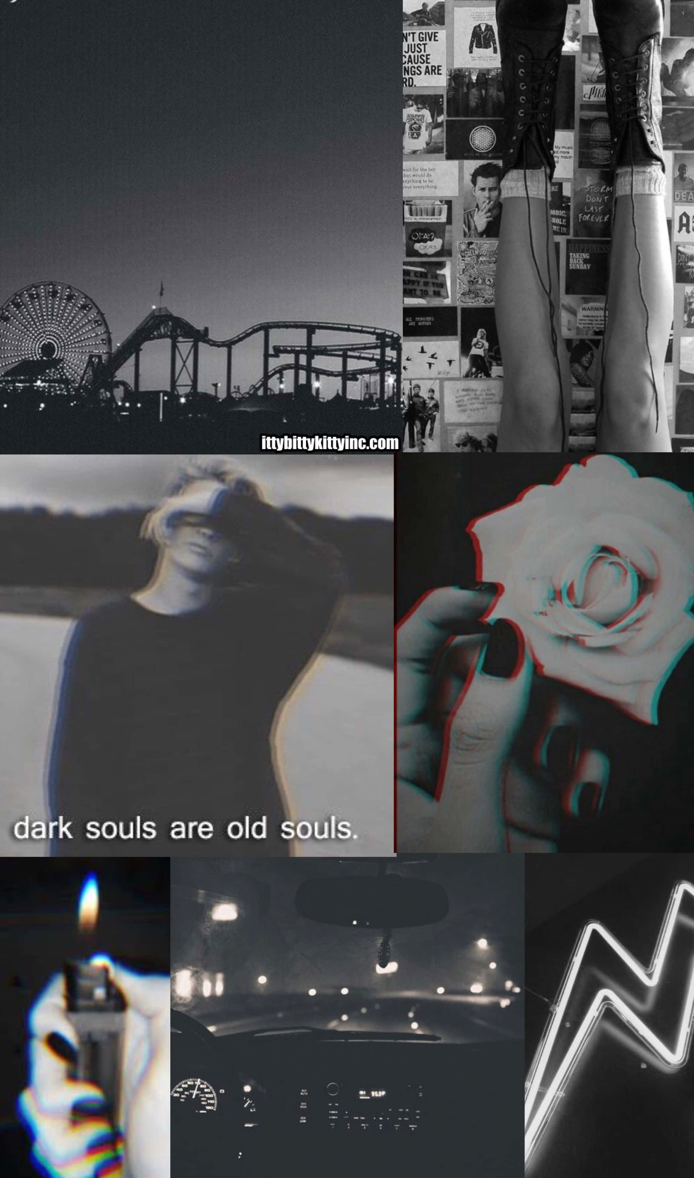 Madilim na Collage na Nakatutuwa Wallpaper