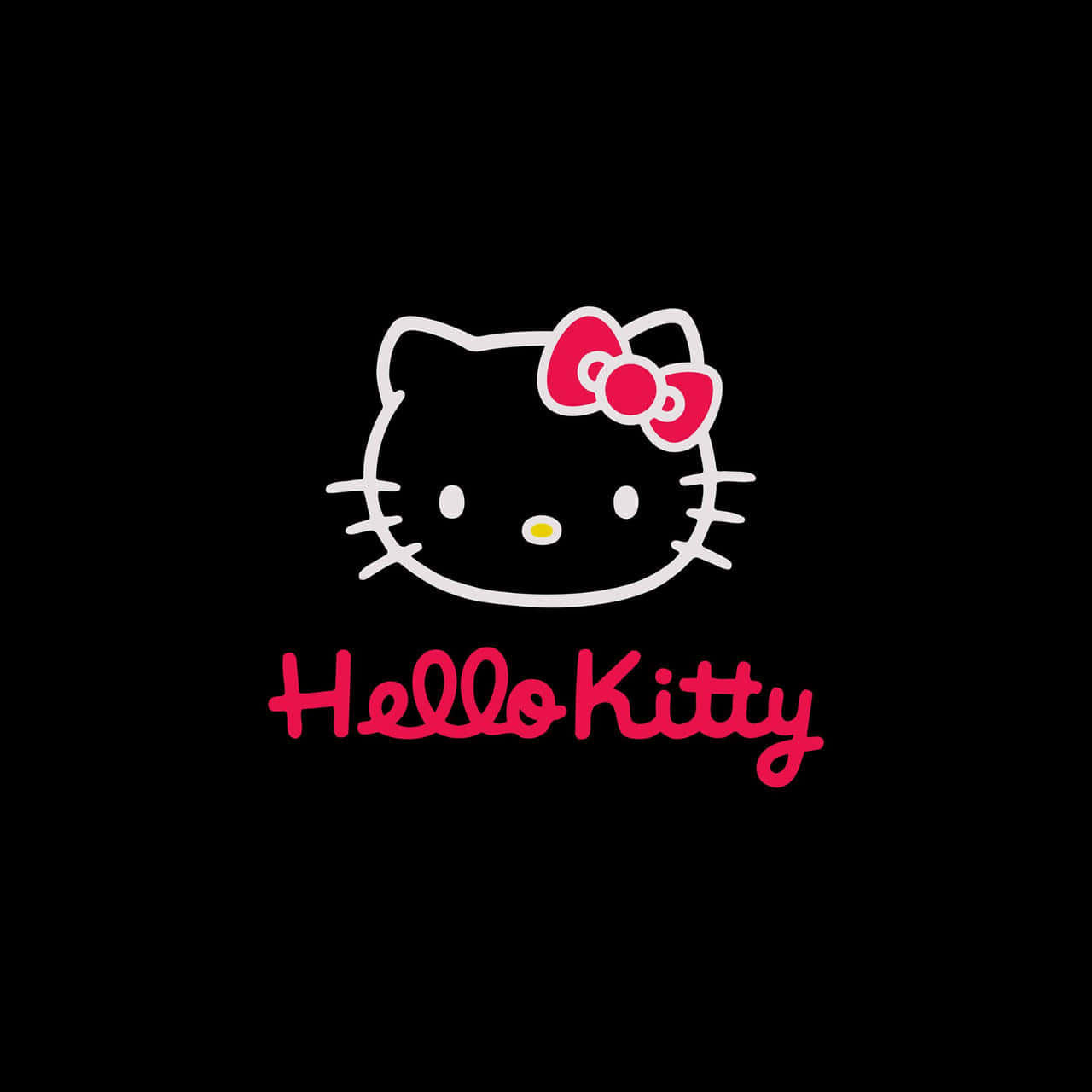 Madilim na Cute na Hello Kitty Ribbon Wallpaper