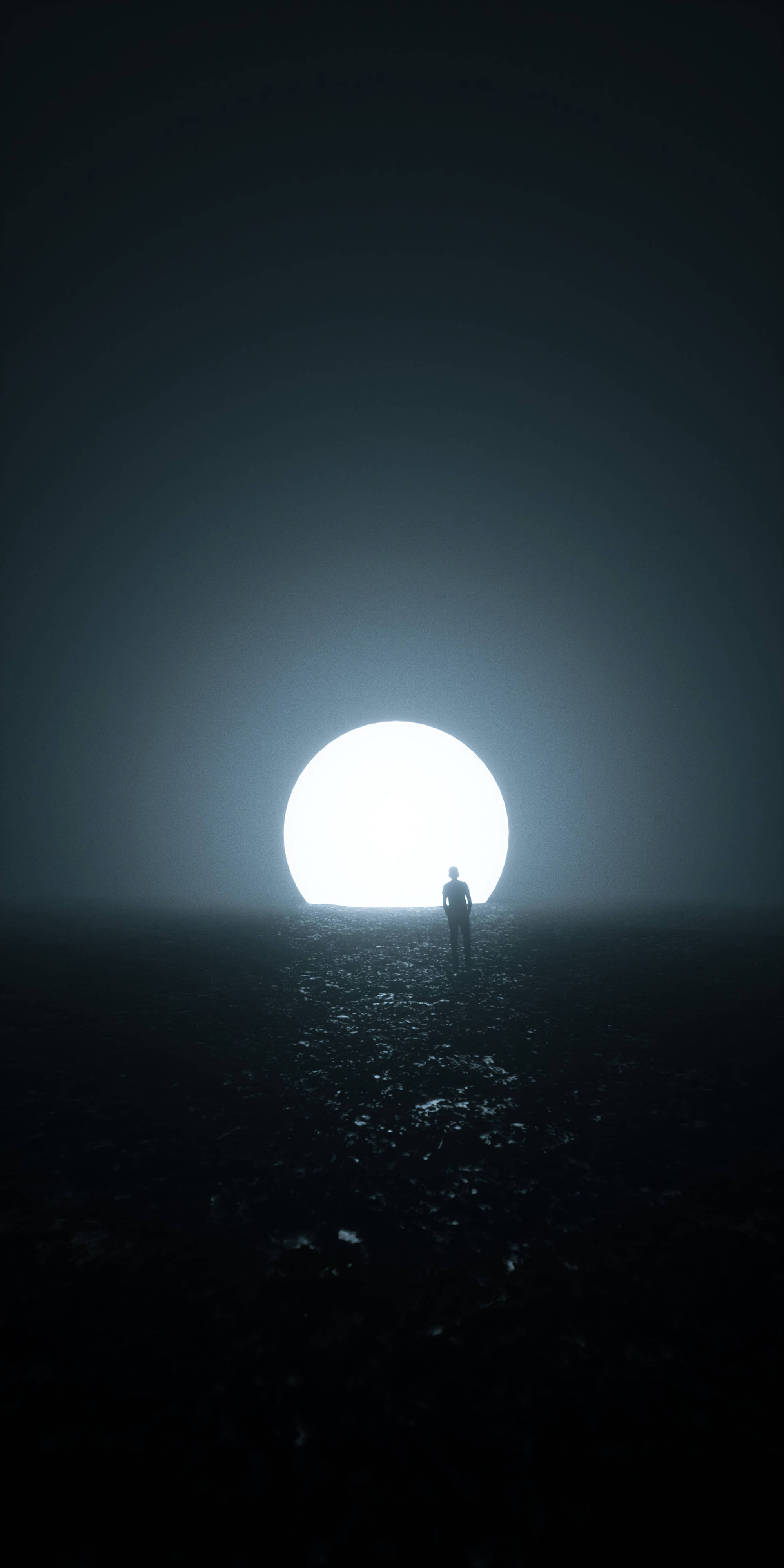 Madilim na Gabi na may Buwan Wallpaper