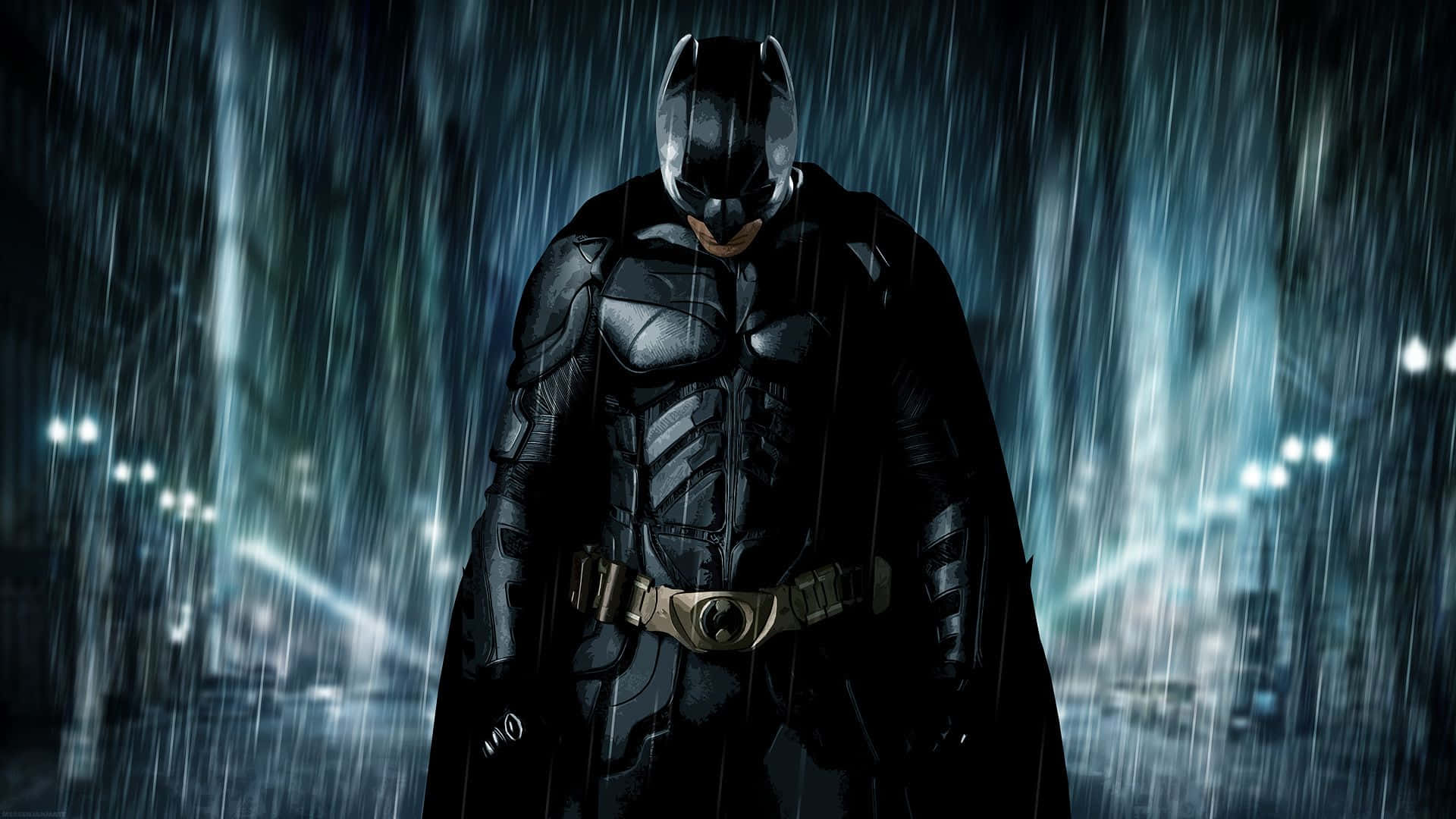 Madilim na Knight sa ibabaw ng Gotham City Wallpaper
