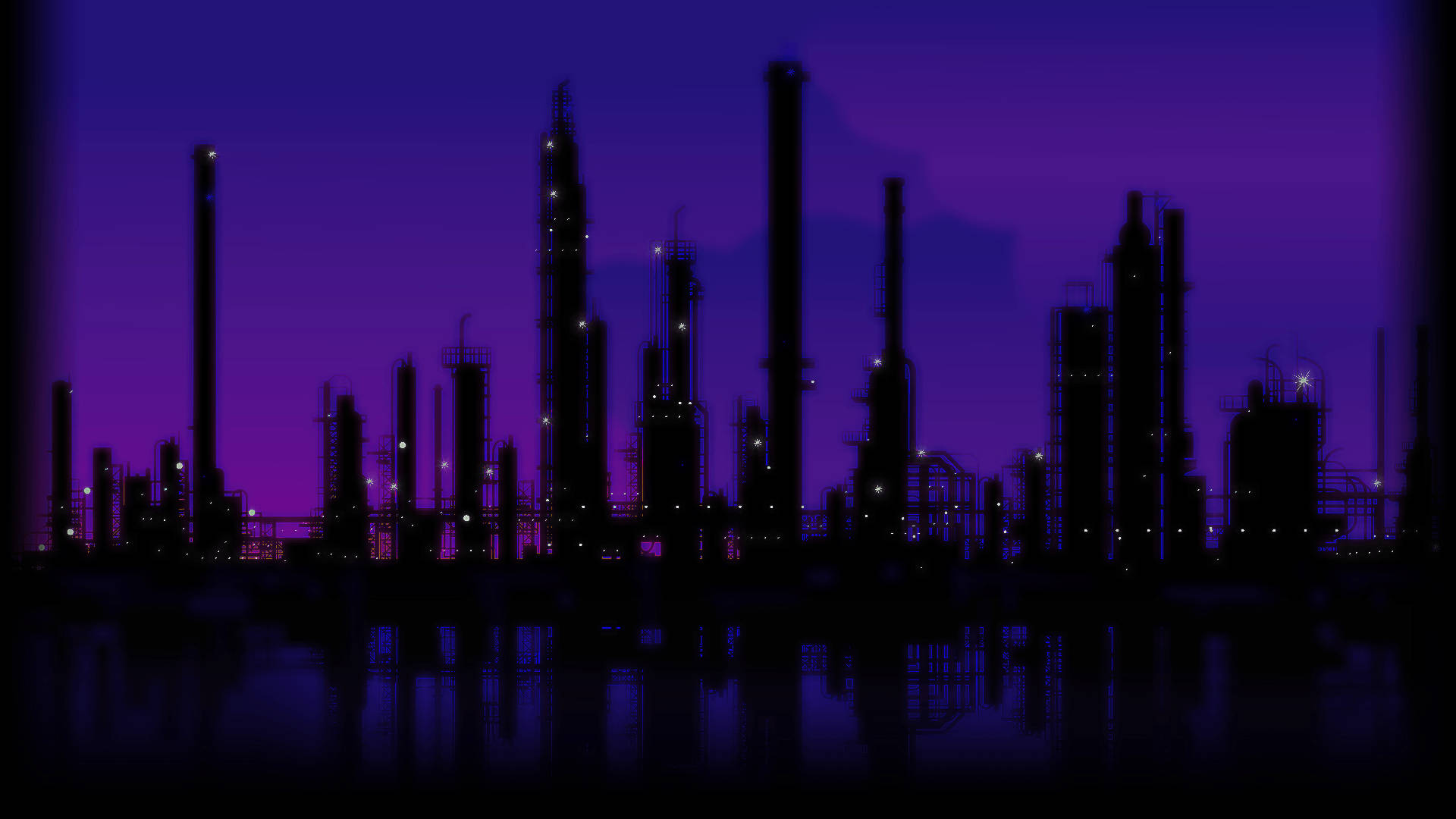 Madilim na Lila na Aesthetic na Gusali ng Lungsod Wallpaper