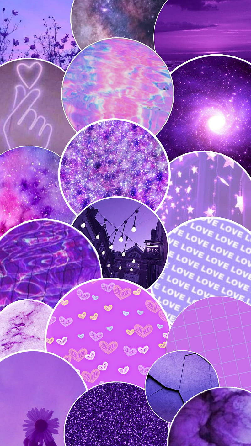 Madilim na Lilang Aesthetic na Mga Bilog Wallpaper