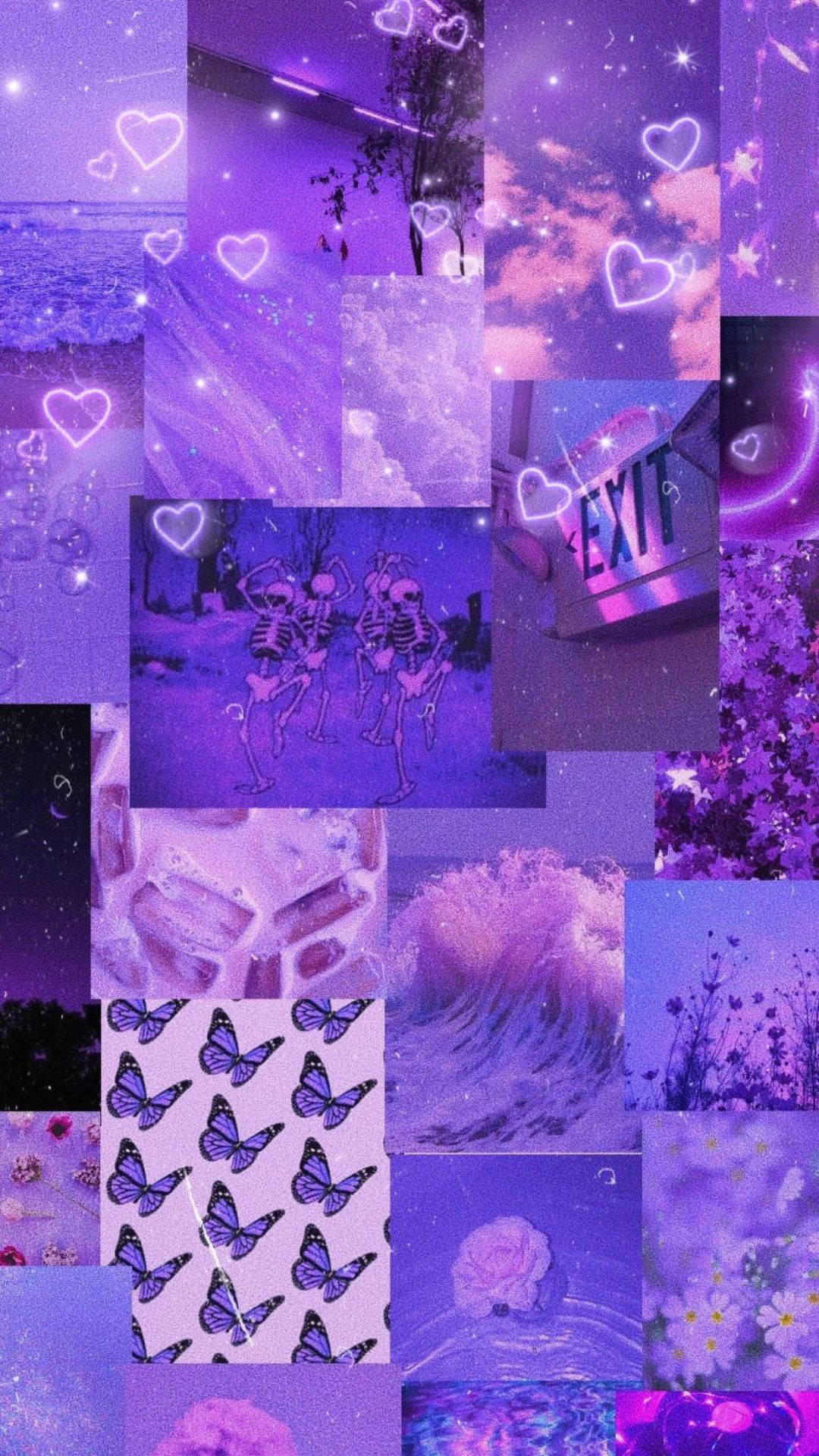 Madilim na Lilang Aesthetic na Kislap Wallpaper