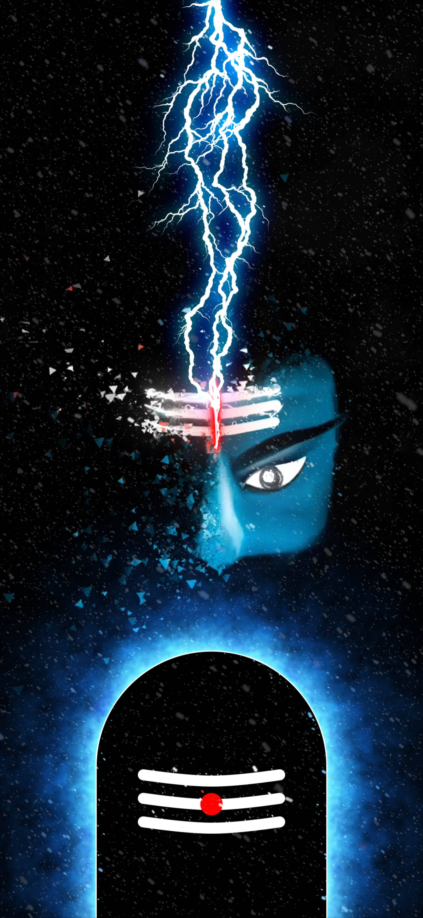 Madilim na Mahadev Kidlat at Simbol sa Noo HD Wallpaper