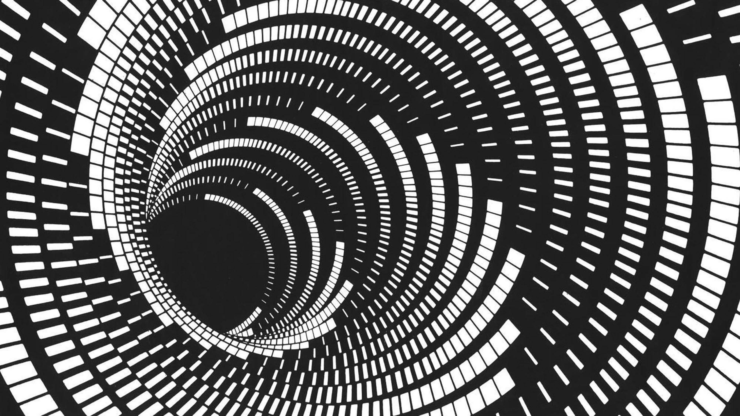Madilim na paglubog sa psychedelic na ipo-ipo ng mga panaginip. Wallpaper