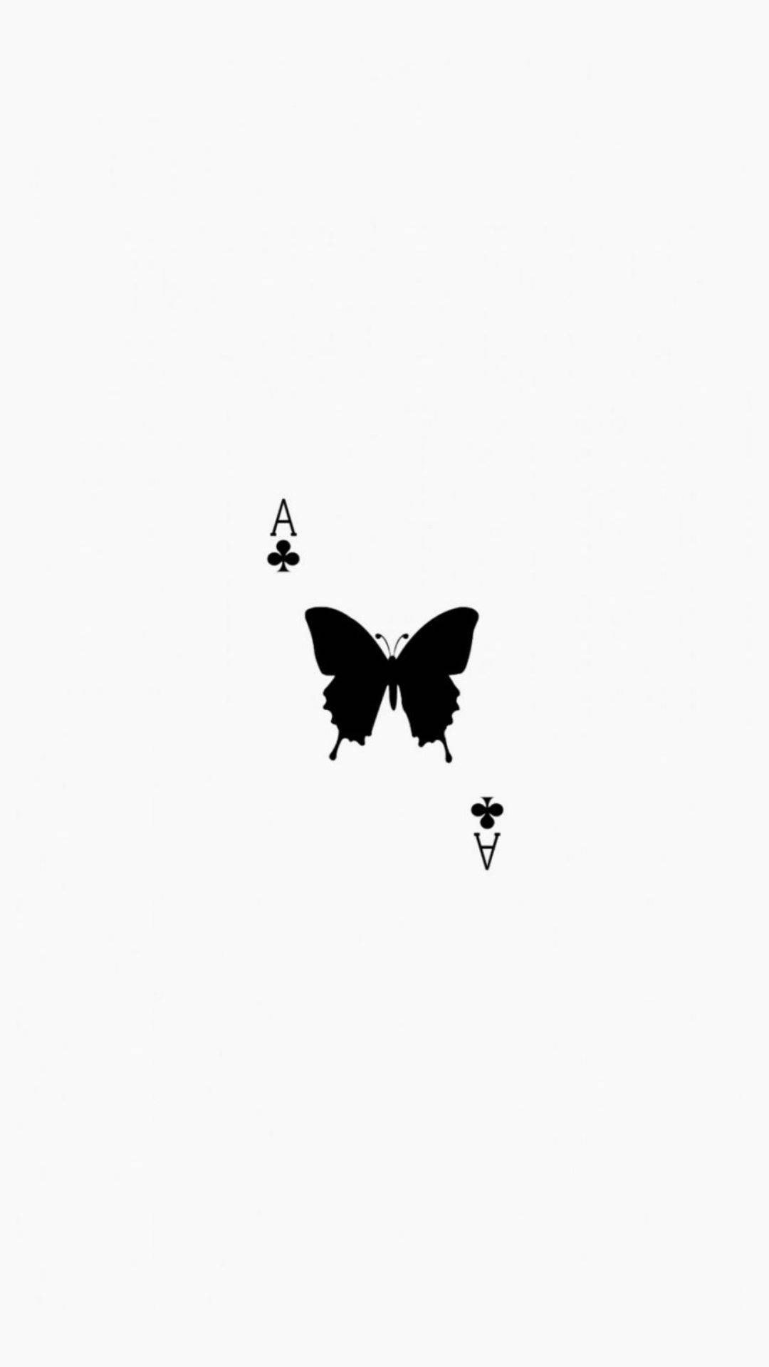 Madilim na Paruparo Aesthetic na Puti Wallpaper