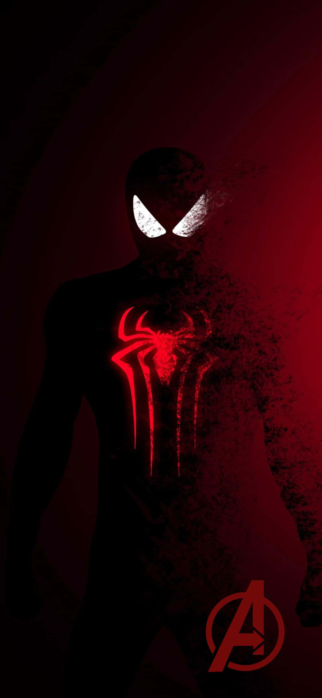 Dark Red iPhone XS Avengers Background Spider-man Wallpaper