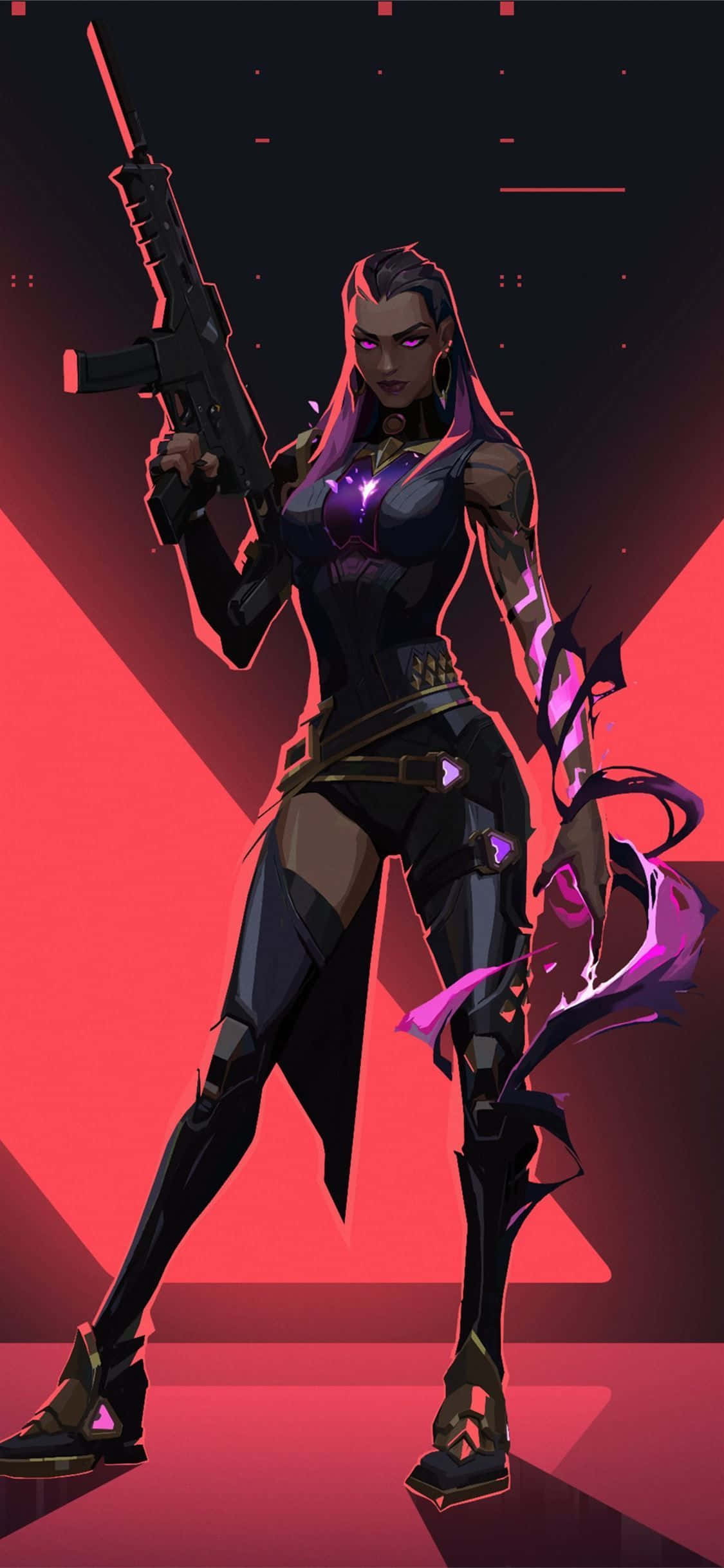 Dark Red Reyna iPhone X Valorant Background Wallpaper