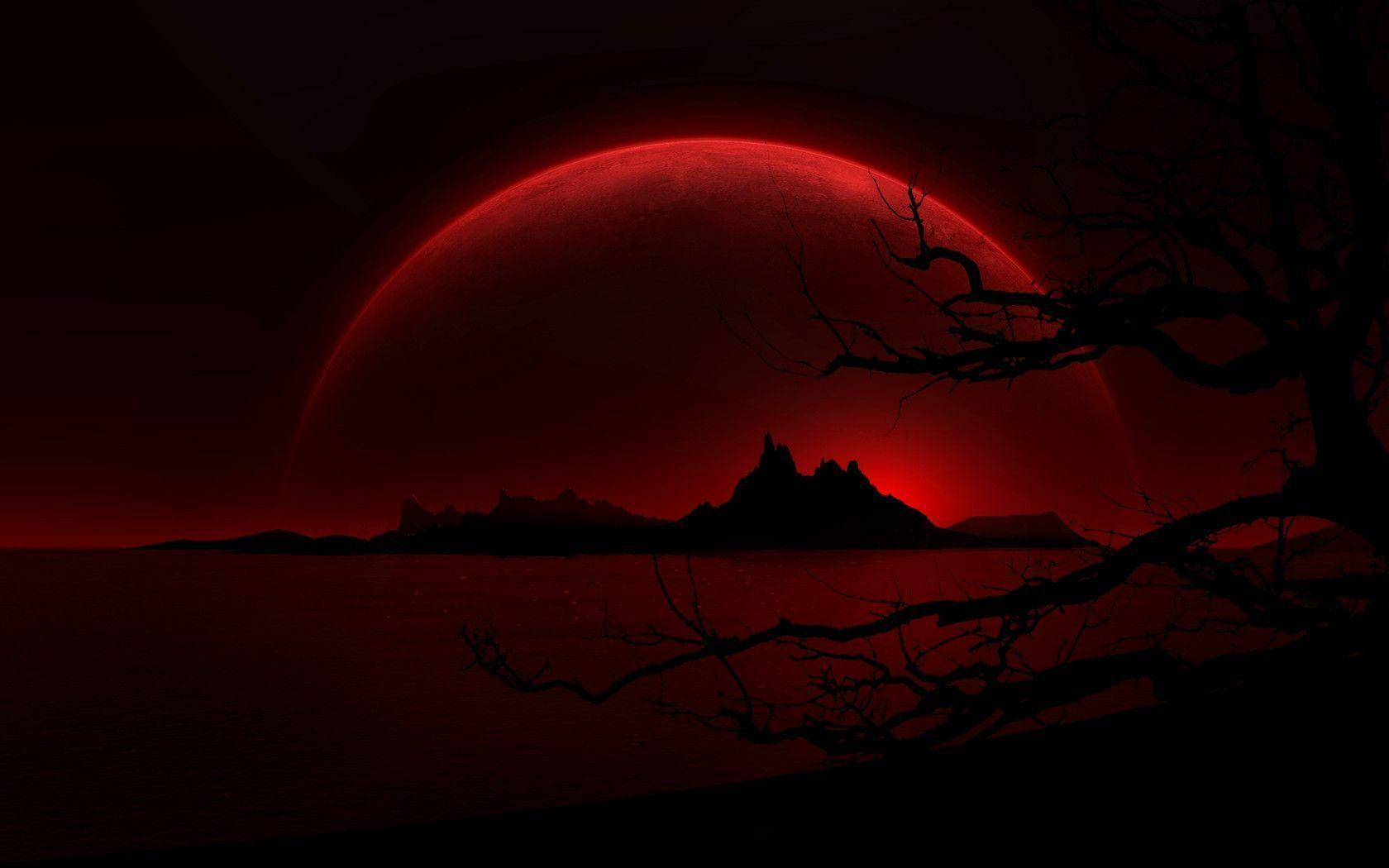 Madilim na Pulang Langit Wallpaper