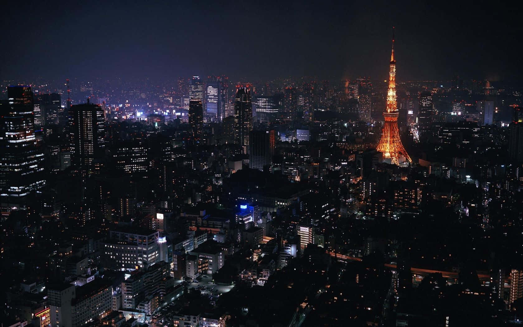 Madilim na Tanawin ng Lungsod ng Tokyo Wallpaper