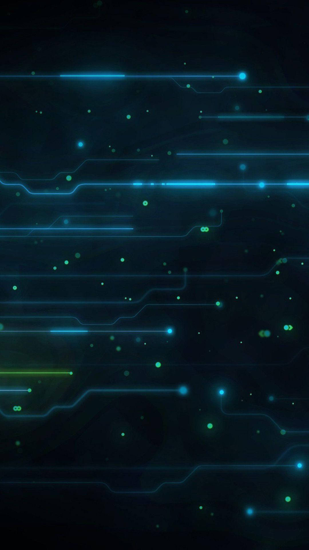 Madilim na Telepono na May Asul na mga Ilaw ng Sirkito Wallpaper