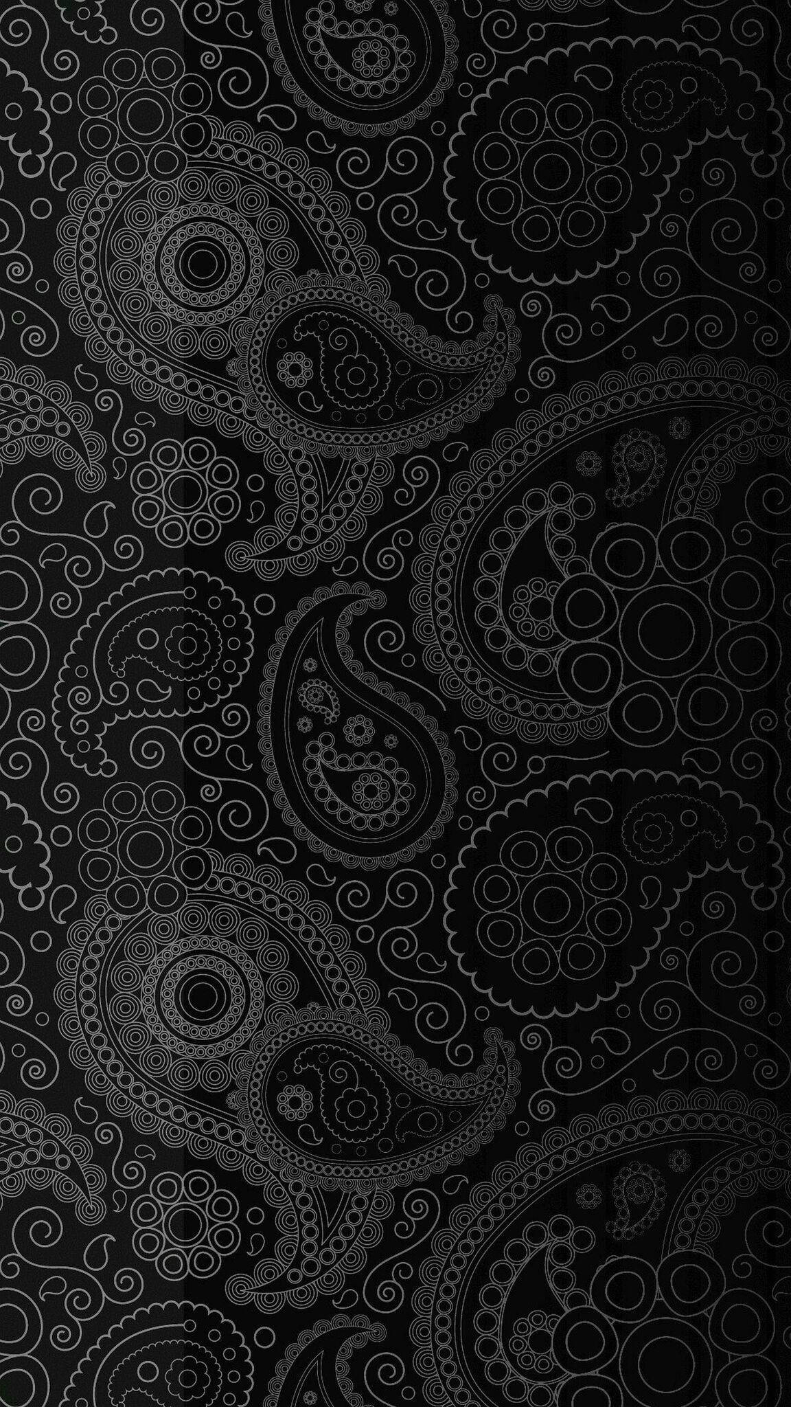 Madilim na Telepono na May Disenyong Paisley Wallpaper