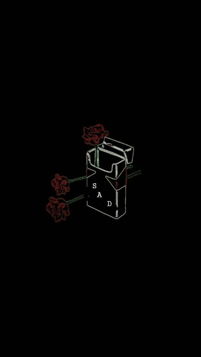 Madilim na Trippy na Bulaklak sa Loob ng Kahon ng Sigarilyo Wallpaper