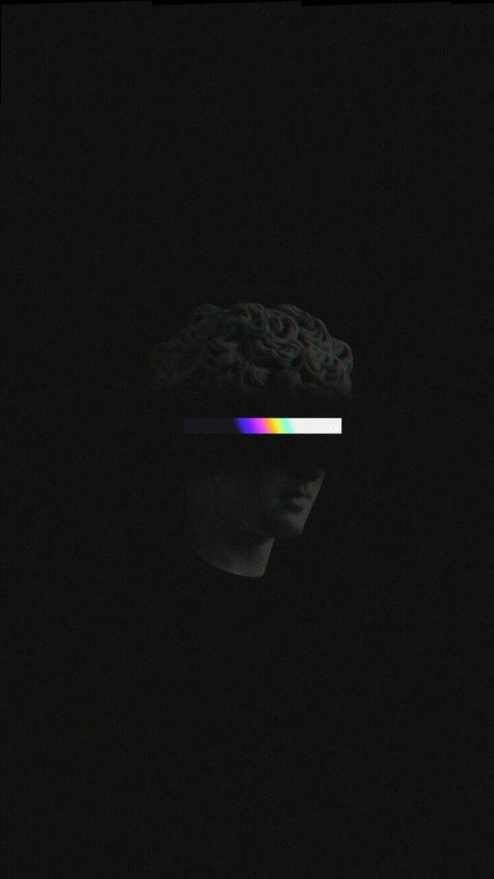 Madilim na Trippy na Estatwa Wallpaper
