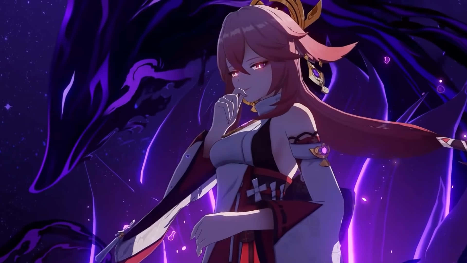 Madilim na Yae Miko Pfp Wallpaper
