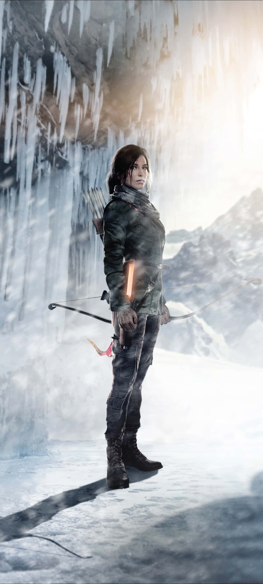 Mag-adventure sa iyong paraan at maging walang takot gaya ni Lara Croft gamit ang Tomb Raider iPhone 5s. Wallpaper