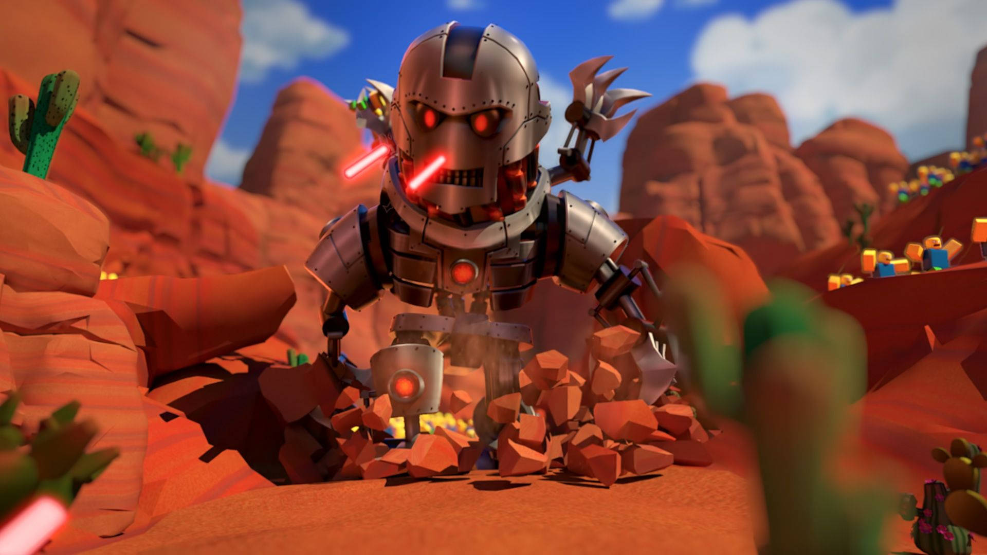 Mag-explore at Maglaro sa Roblox gamit ang Robot Avatar Wallpaper