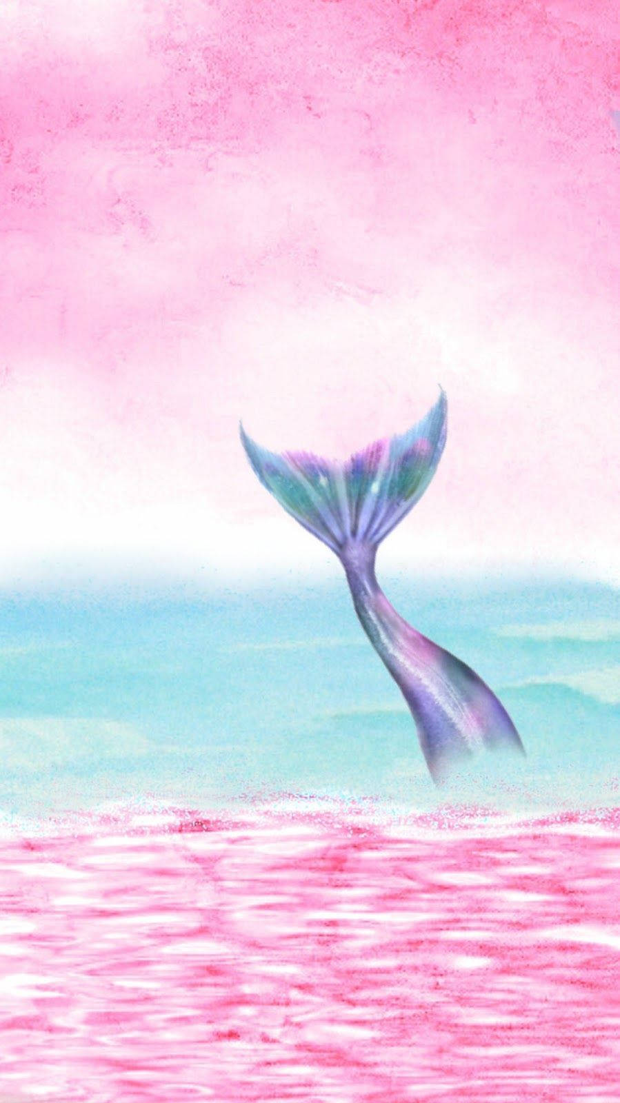 Magagandang Buntot ng Sirena na Lumabas sa Tubig Wallpaper