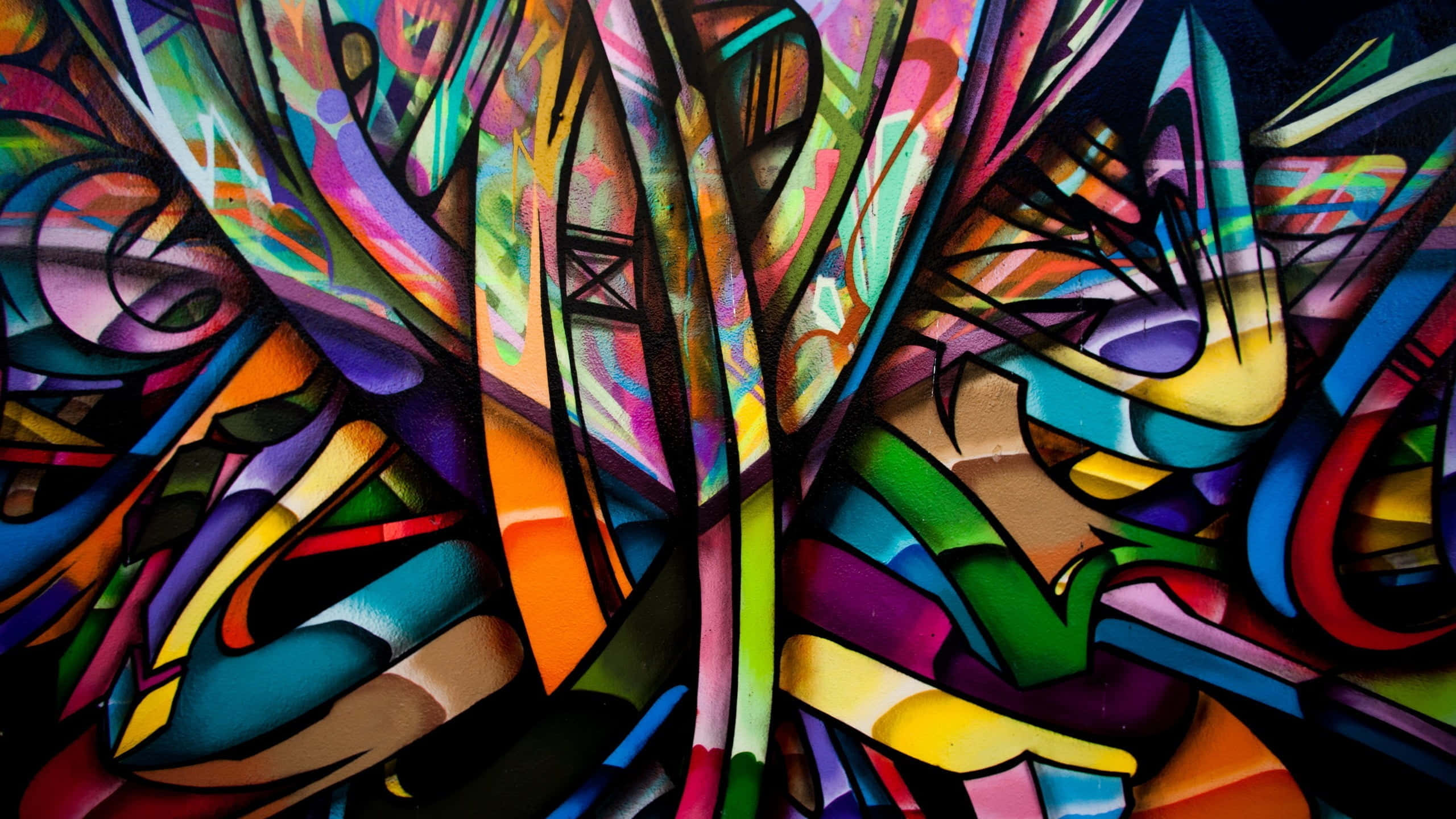 Magandang Abstract na Sining sa Dingding na Graffiti Wallpaper
