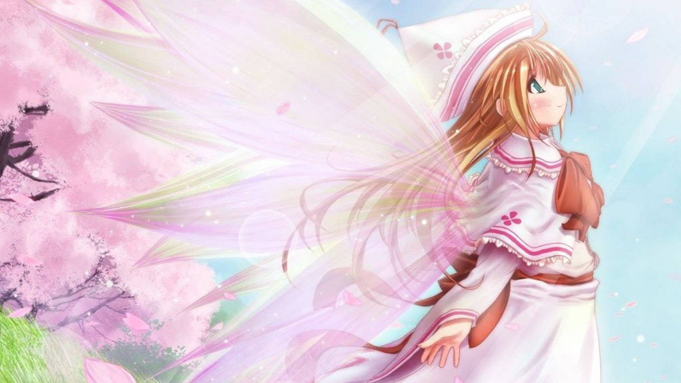 Magandang Anime Pink na Diwata Wallpaper