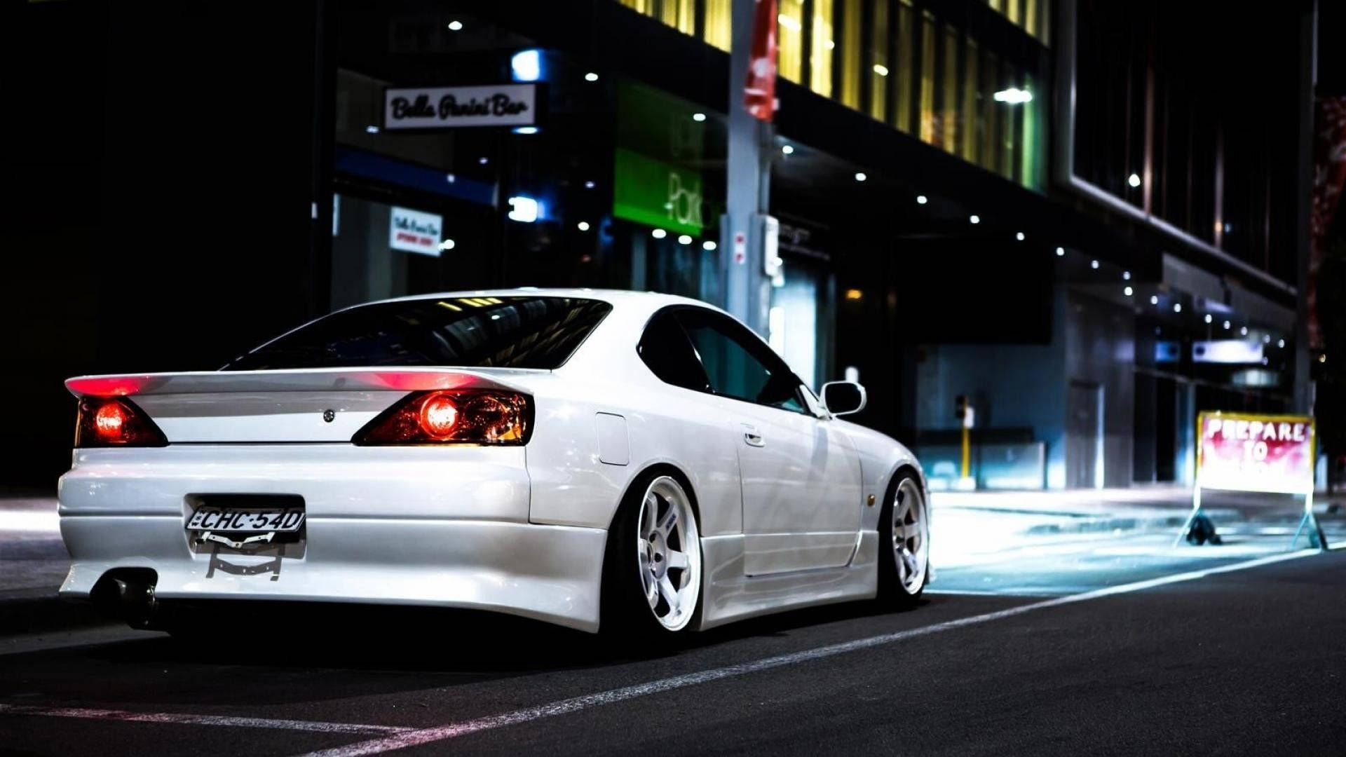 Magandang JDM Aesthetic na Puting Silvia Wallpaper