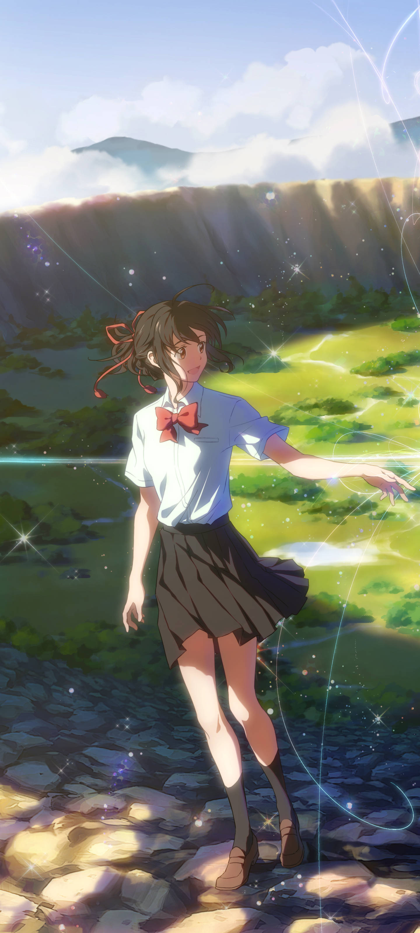 Magandang Mitsuha Kimi No Na Wa Telepono Wallpaper
