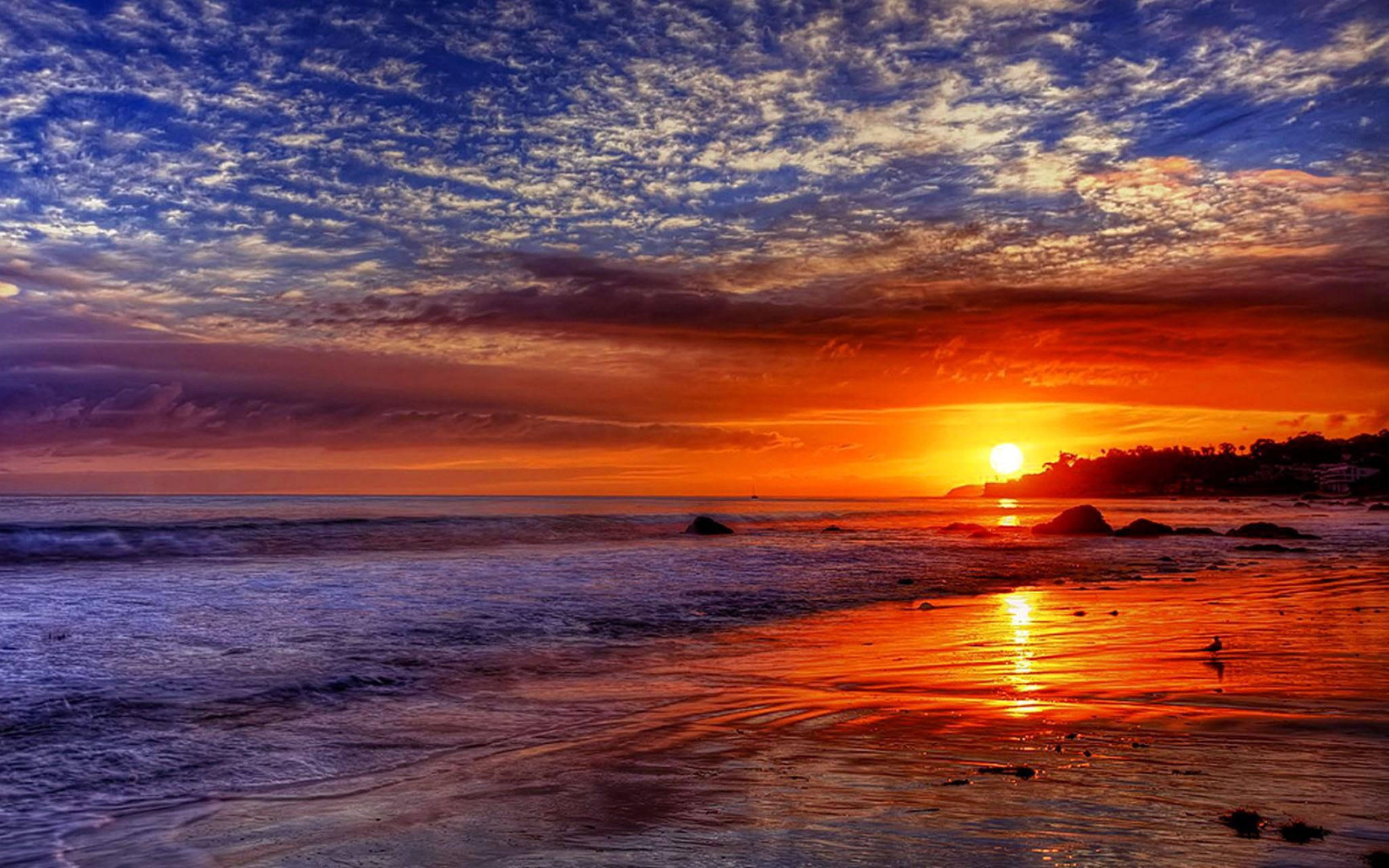 Magandang Paglubog ng Araw sa Malibu Wallpaper