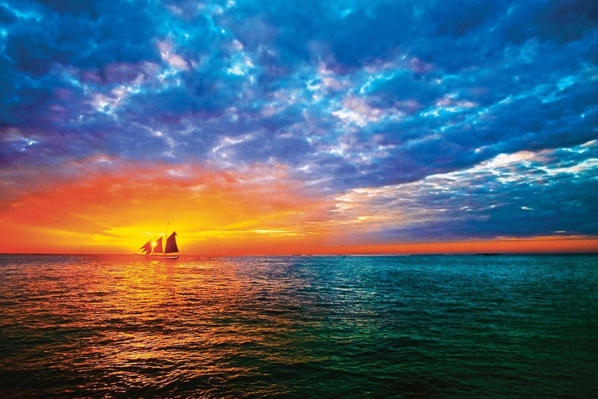 Magandang Paglubog ng Araw sa Florida Key Wallpaper