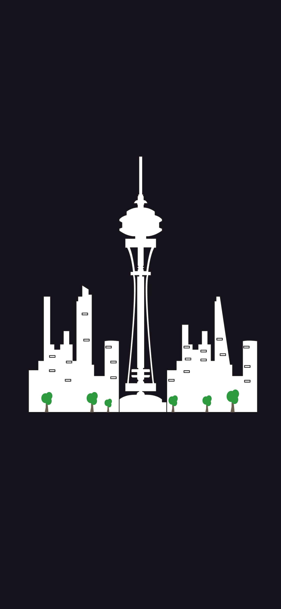 Magandang skyline ng Seattle, Washington na nakita sa lens ng isang iPhone X. Wallpaper