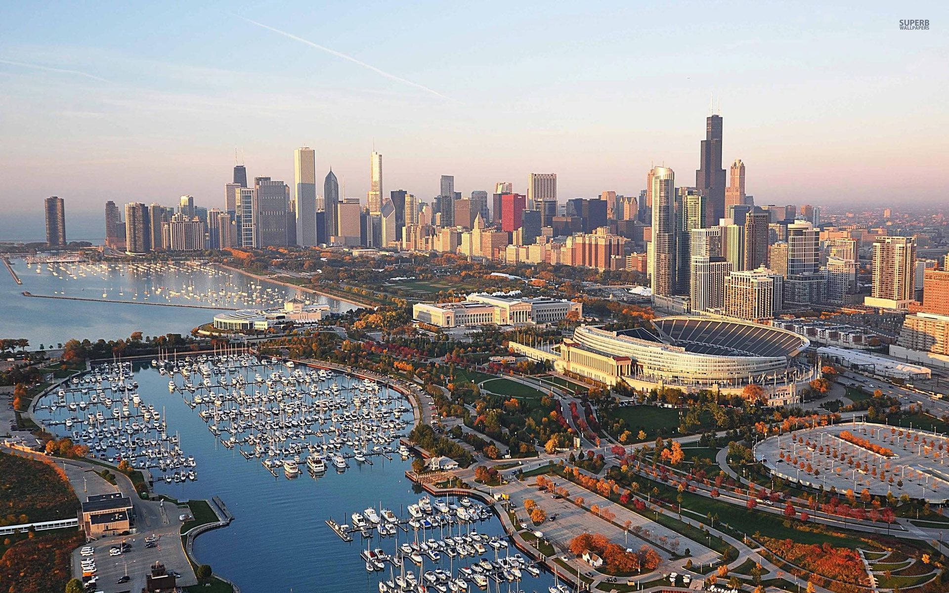 Magandang Tanawin ng Chicago Wallpaper
