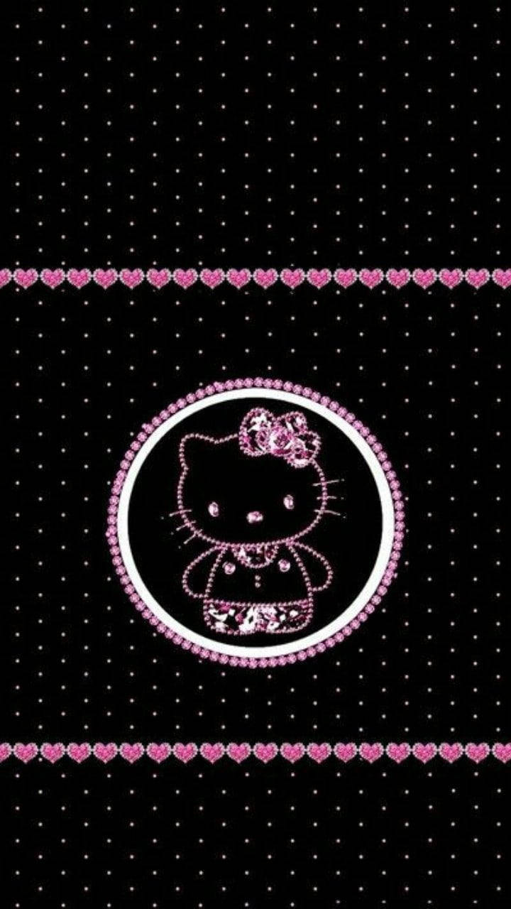 Magandang Tuldok-tuldok na Itim na Hello Kitty Wallpaper