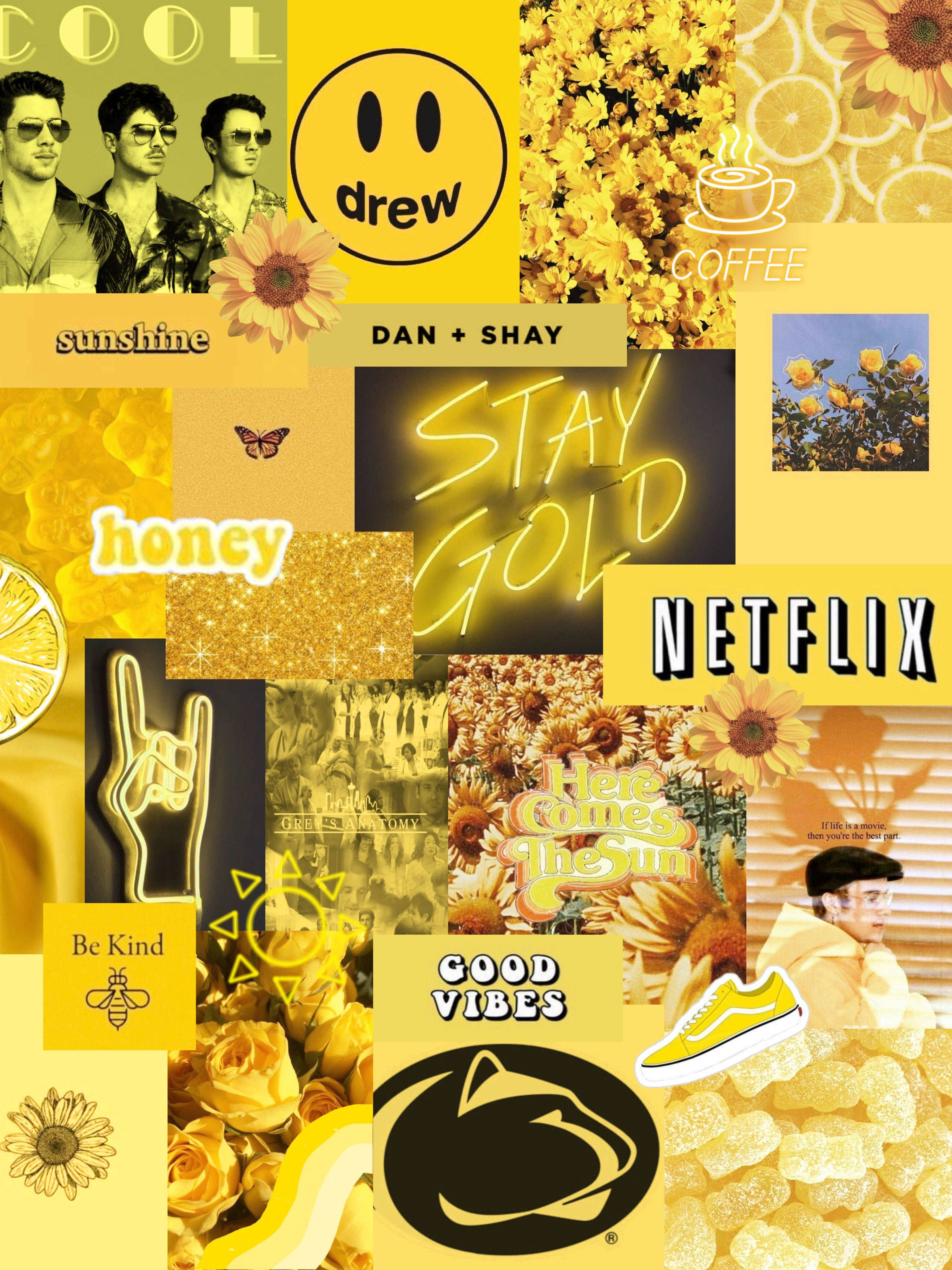 Magandang Vibes na Dilaw na Aesthetic Wallpaper