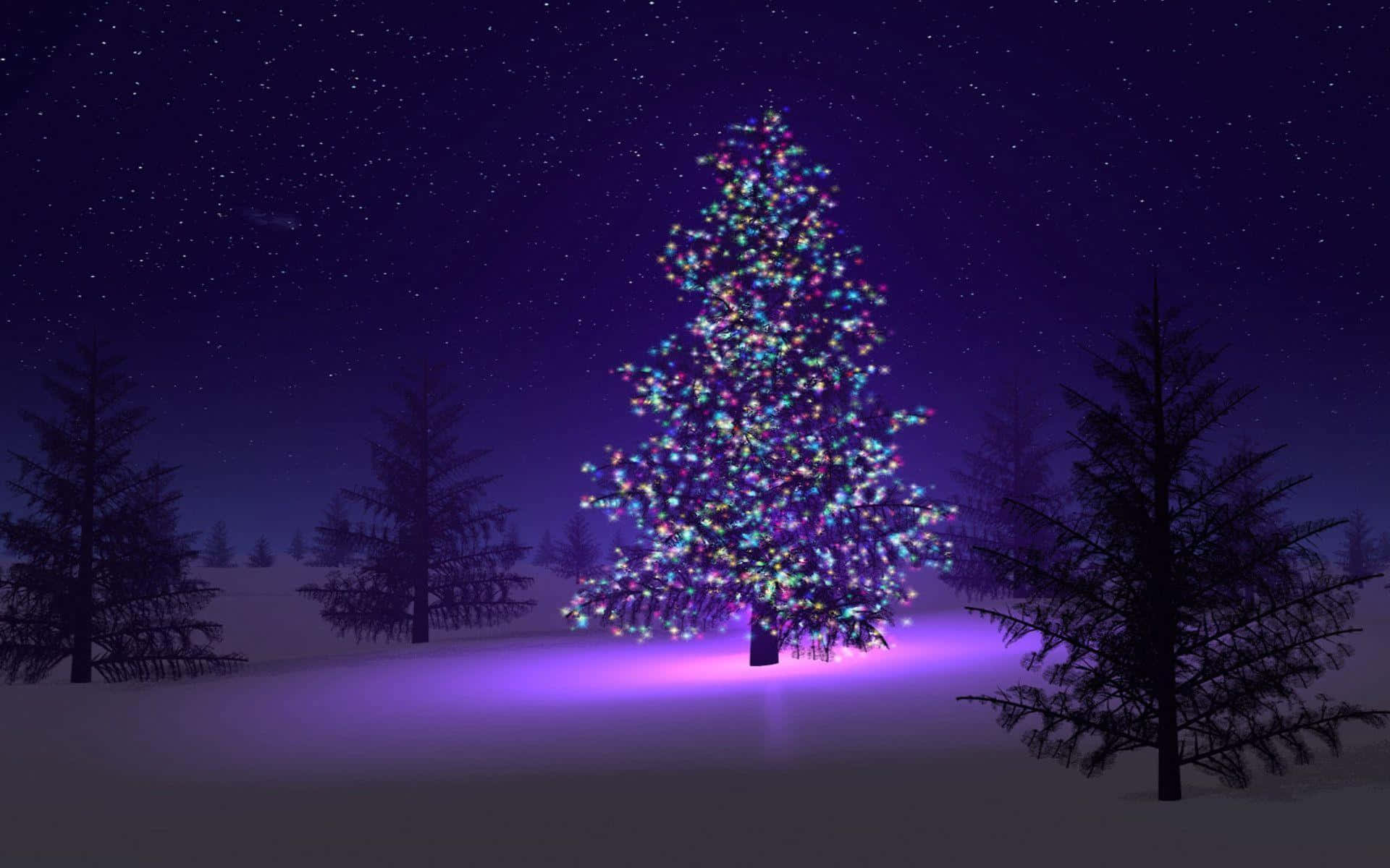 Magdagdag ng Kislap sa Iyong Pasko gamit ang Christmas Tree na Ito Wallpaper