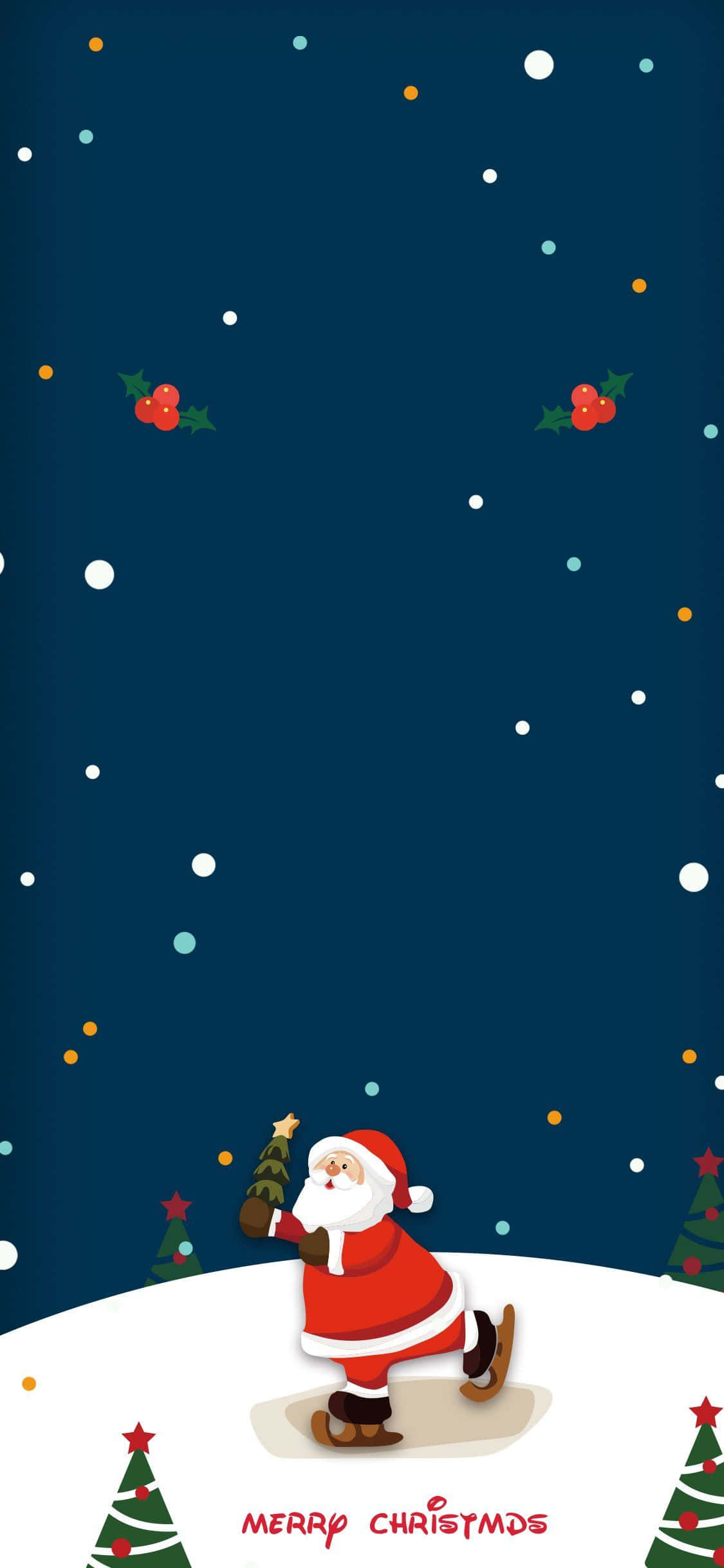 Magdagdag ng saya sa iyong Pasko gamit itong masaya at pista iPhone wallpaper.