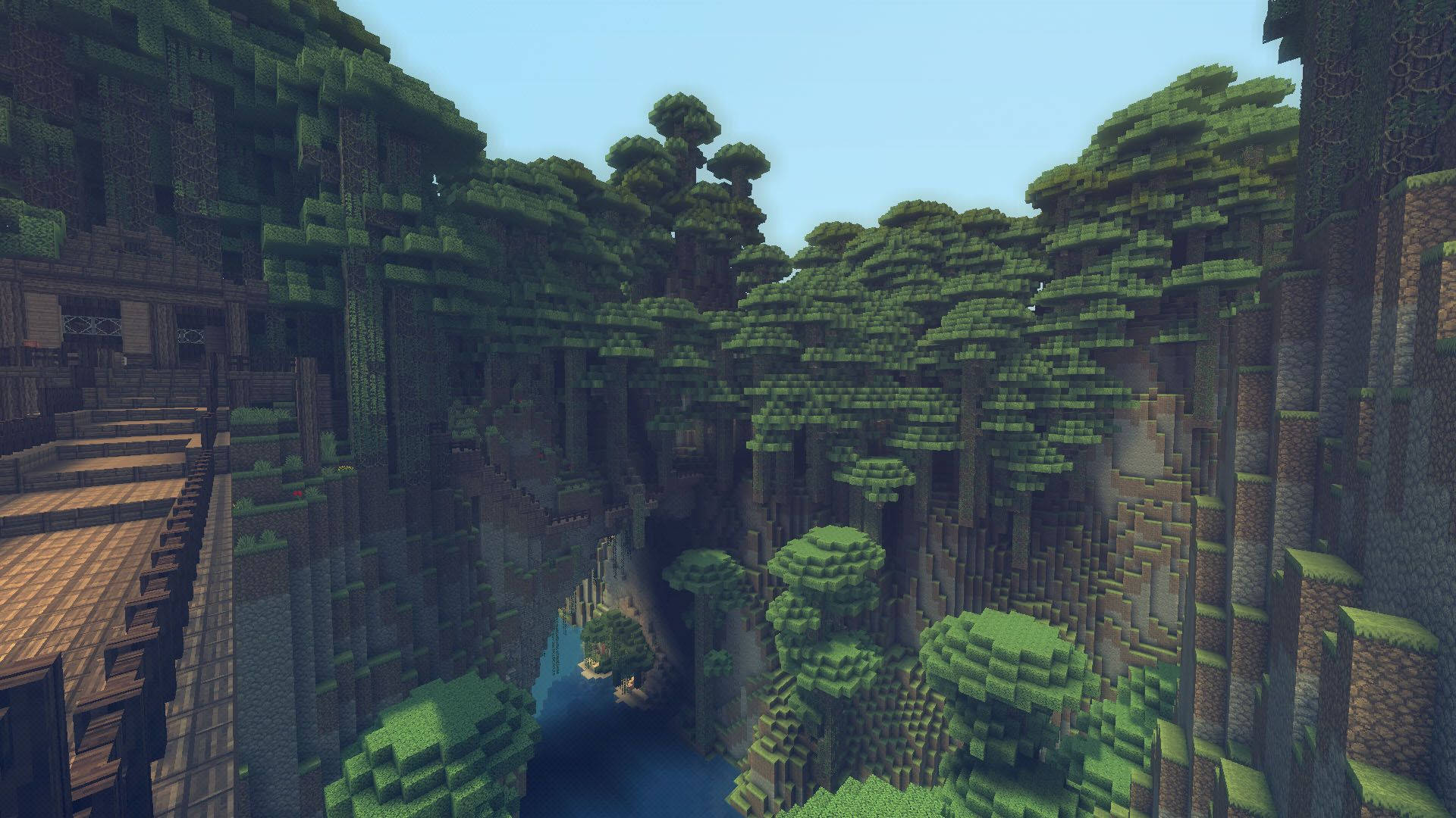 Maggalugad sa Isang Kagubatan sa Minecraft Wallpaper