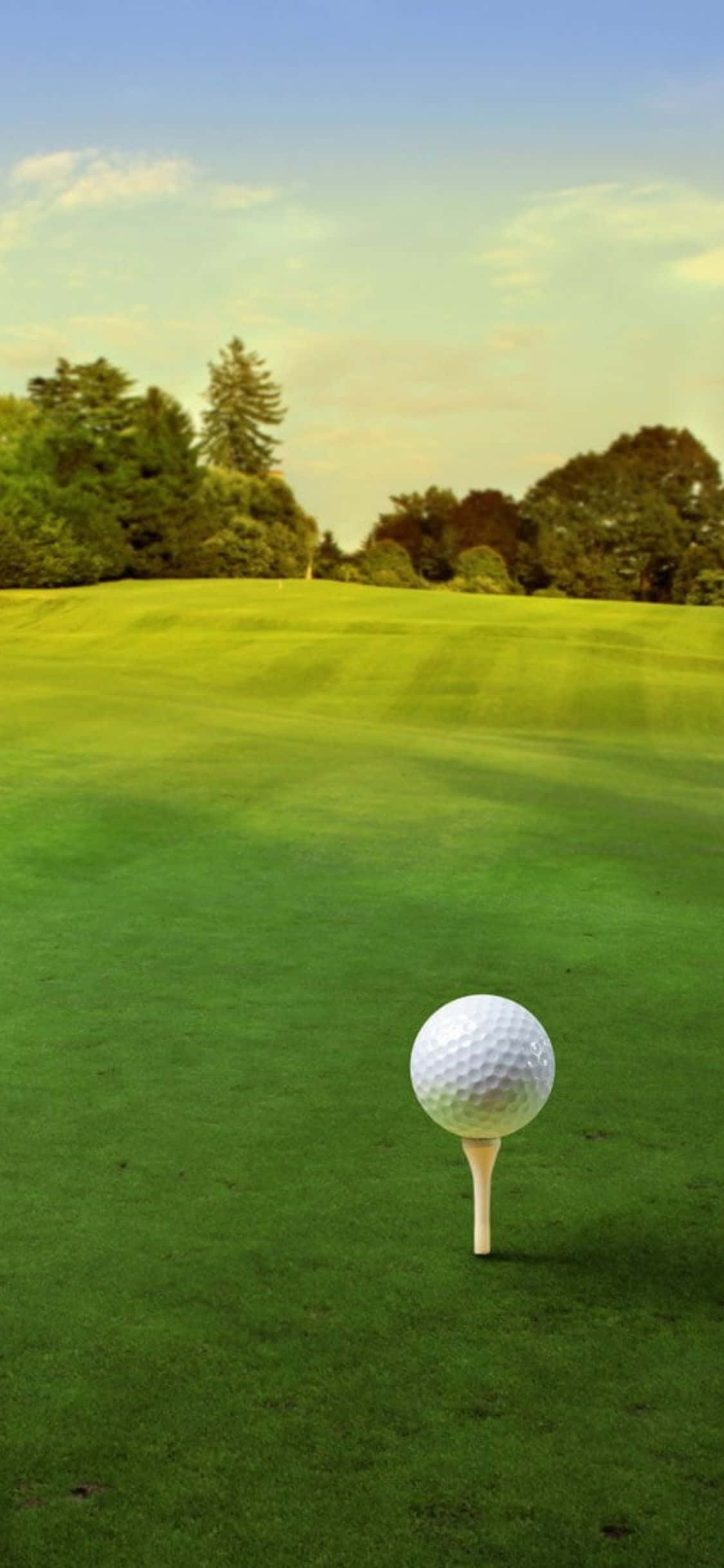 Maghanda na Sumali sa mga Links gamit ang Aming Exclusive iPhone X Golf Course Background Wallpaper