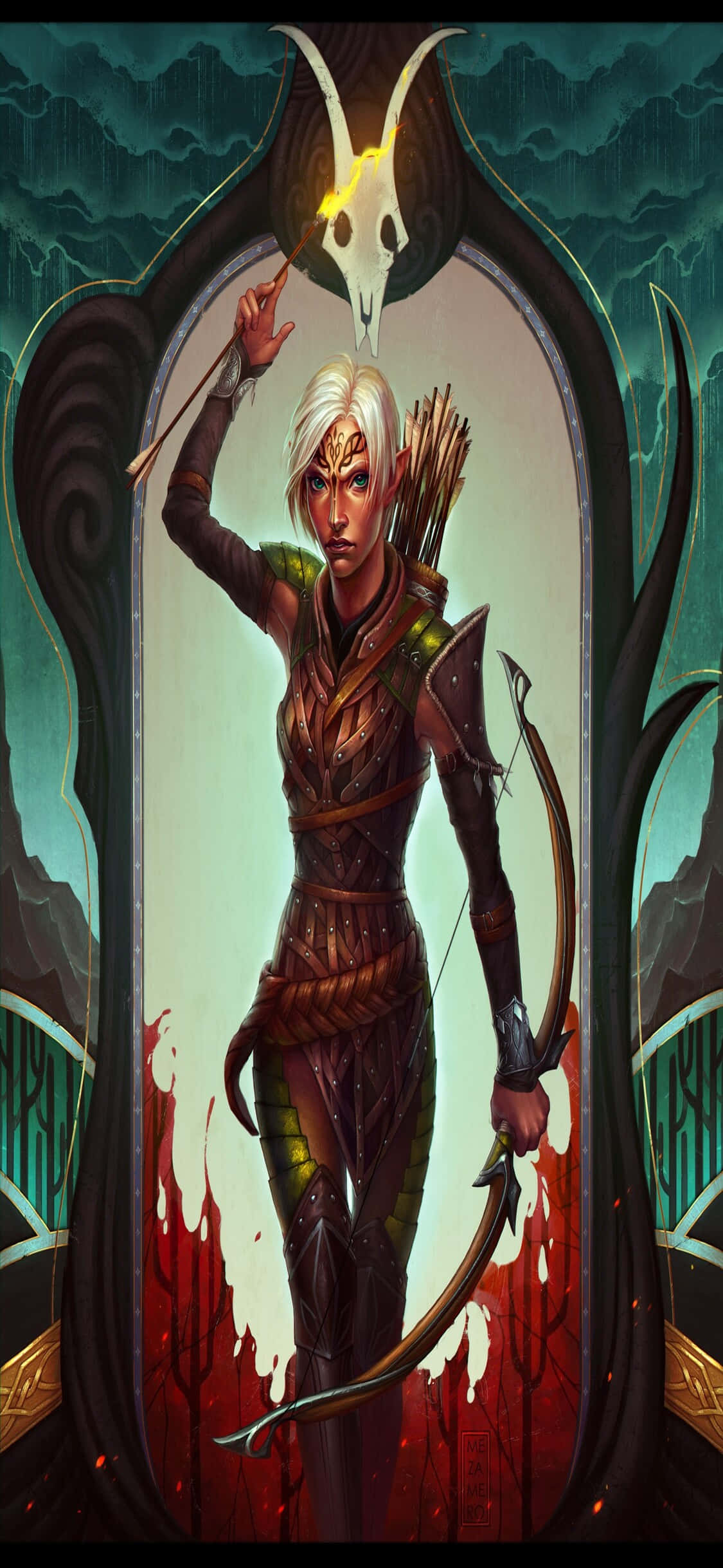 Maghanda para sa isang epikong pakikipagsapalaran kasama ang iPhone Xs at Dragon Age Inquisition Wallpaper