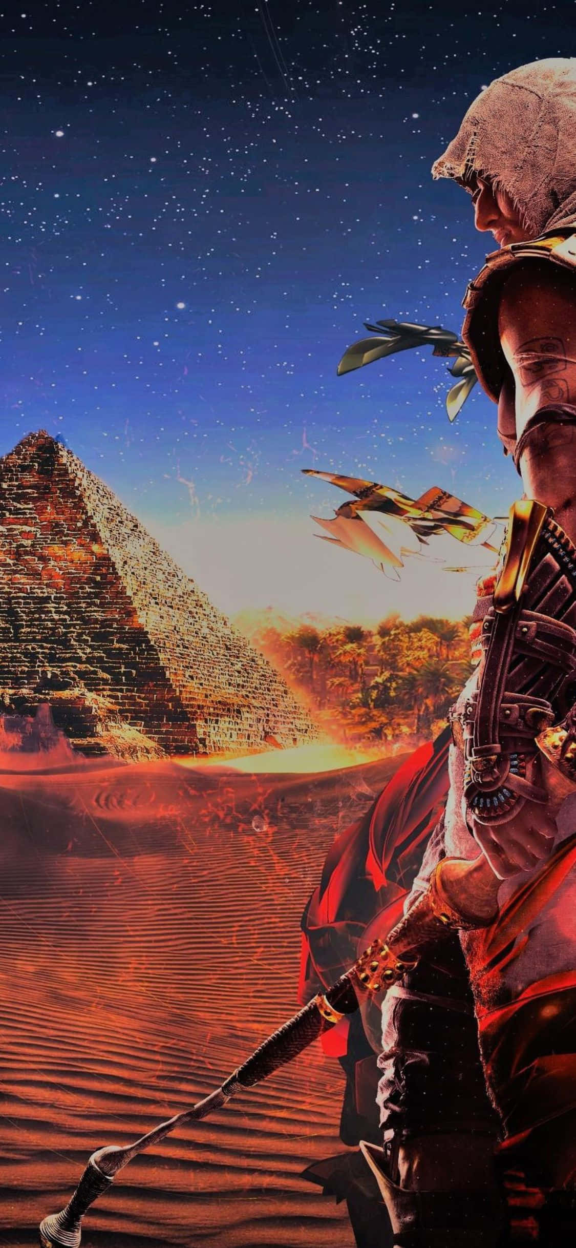 Maghanda sa Paglaro ng Assassin's Creed Origins sa Iyong iPhone X Wallpaper