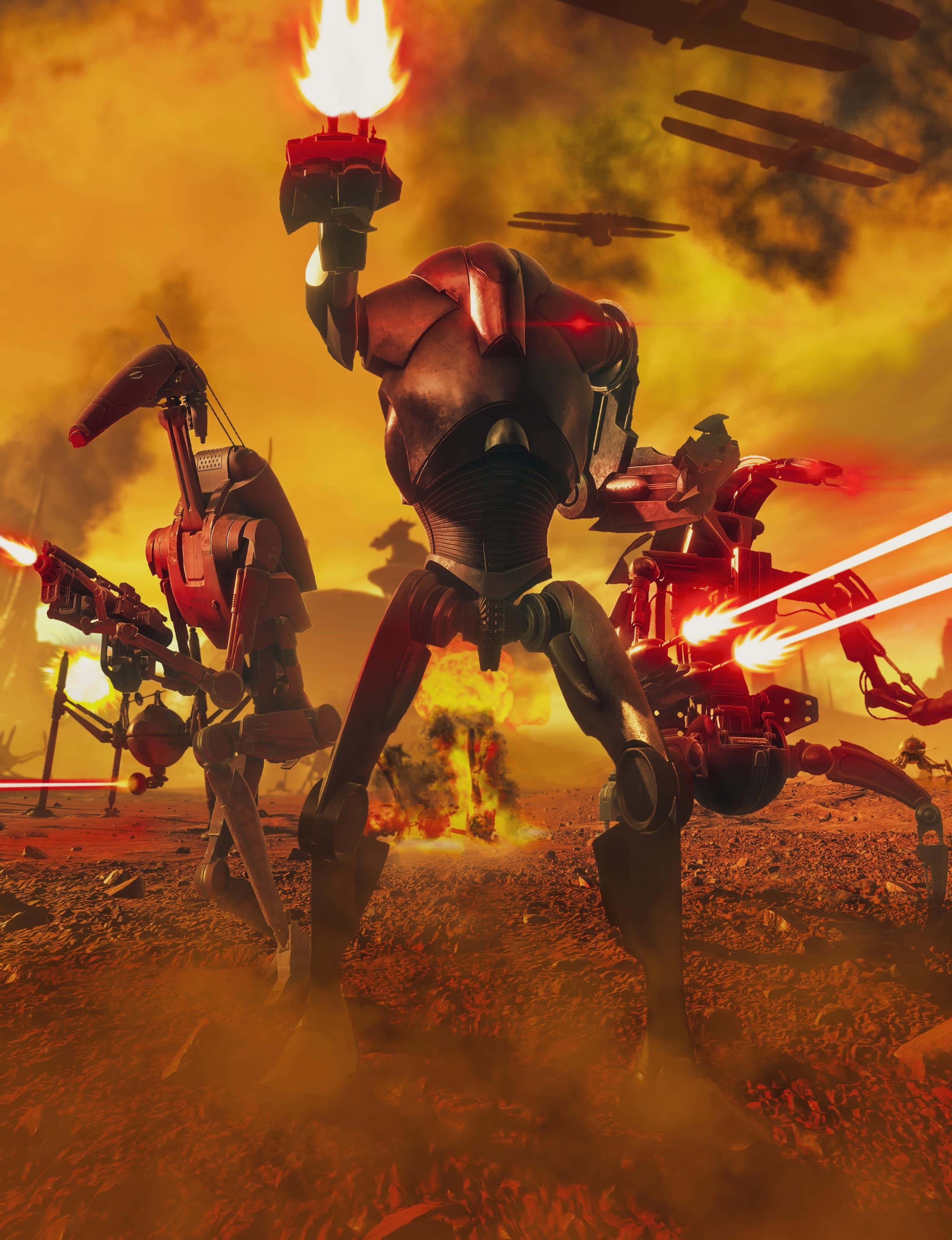 Maghanda upang Maranasan ang Kinabukasan kasama ang Droid Army Wallpaper