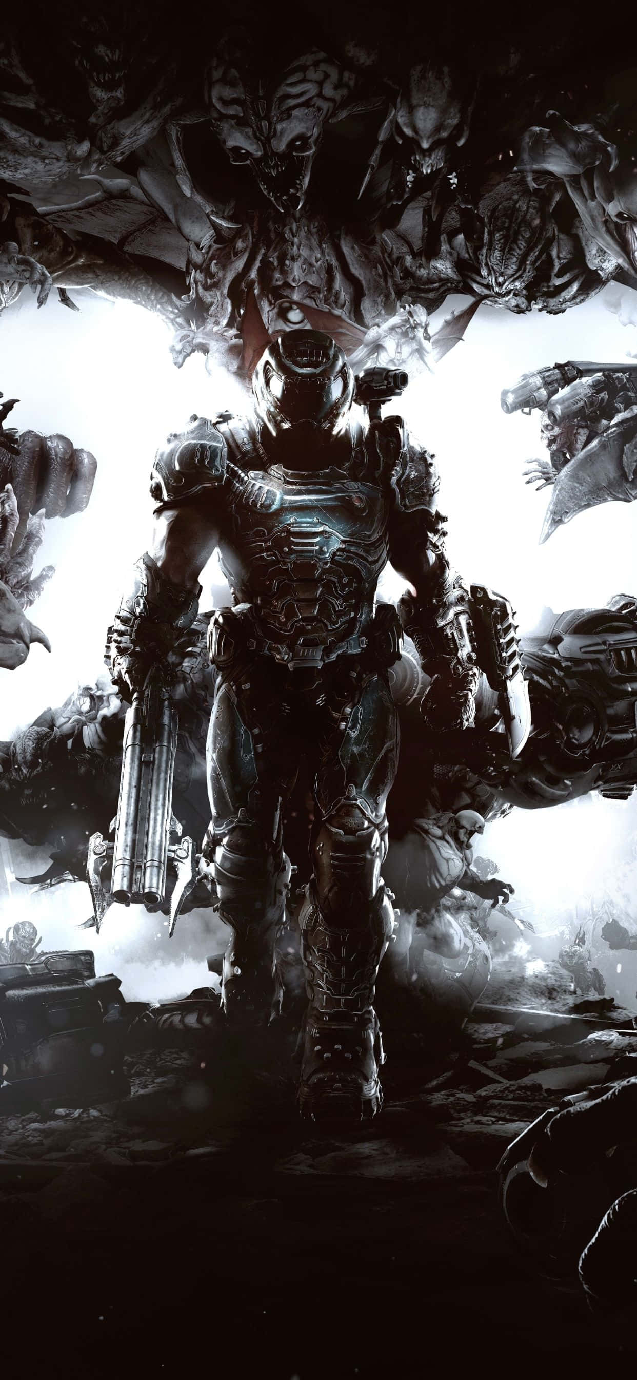 Maghanda upang pumatay ng mga demons sa Doom Eternal sa iOS Wallpaper