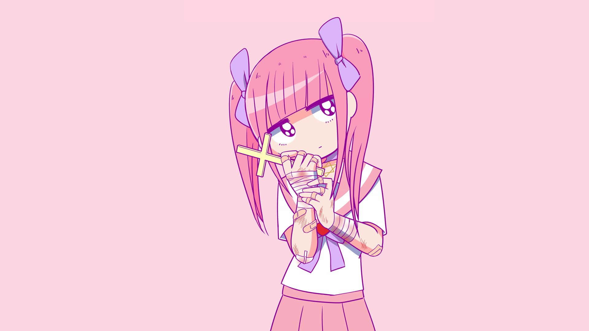 Maging iyong sarili at mamukadlakad sa Kawaii Pink Wallpaper