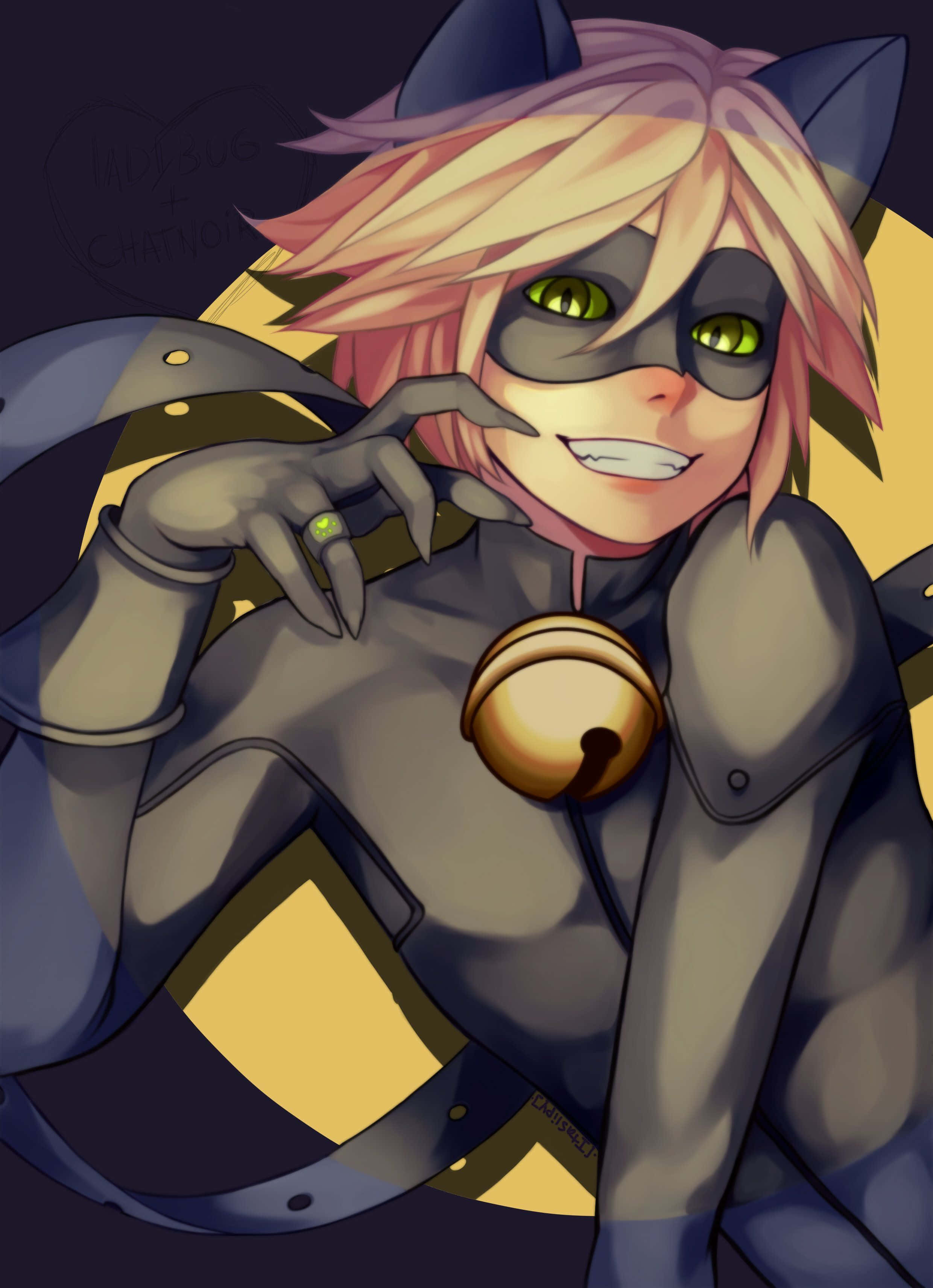 "Maging mausisa at lihim na tuklasin ang kadiliman kasama si Chat Noir." Wallpaper