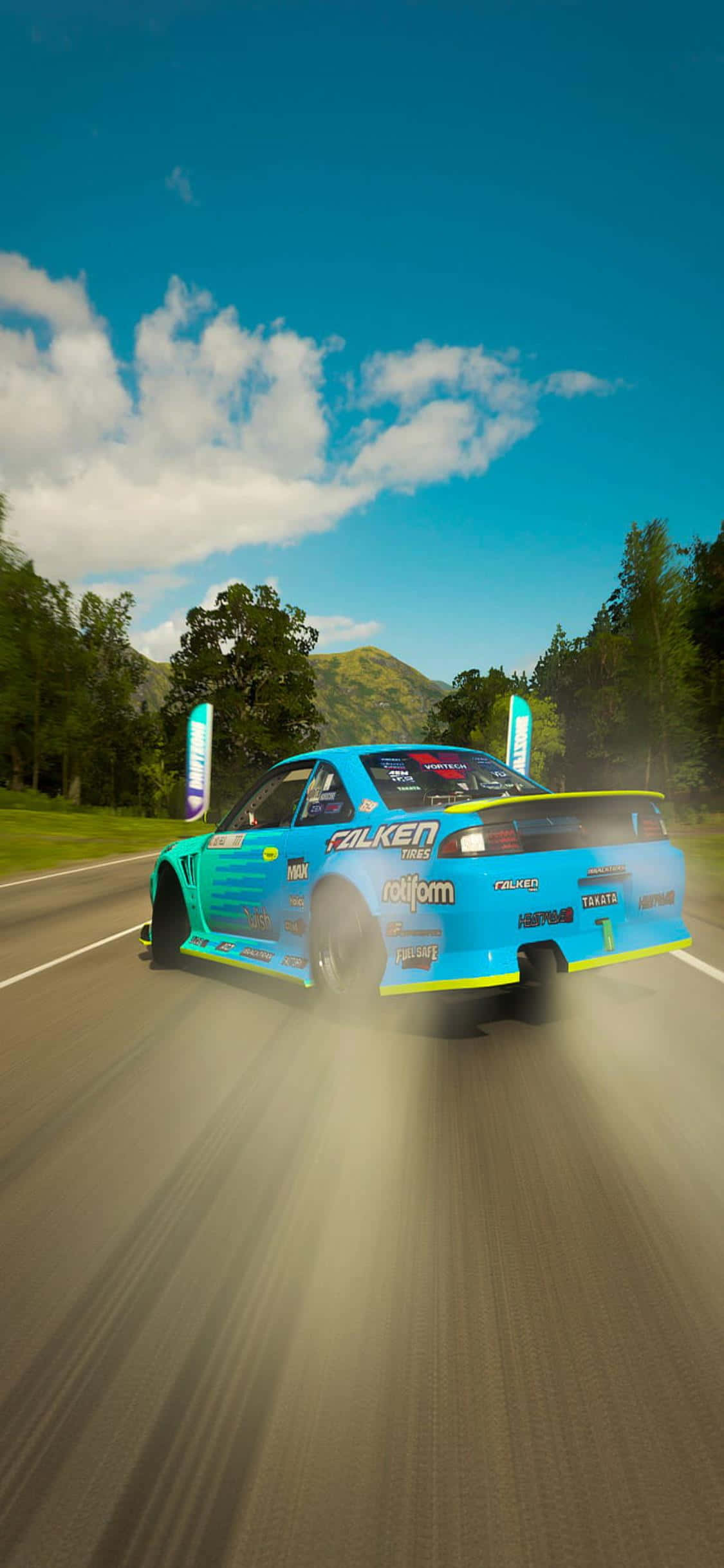 Magkarera nangunguna sa pack kasama ang Forza Horizon 4 sa iPhone Xs Wallpaper