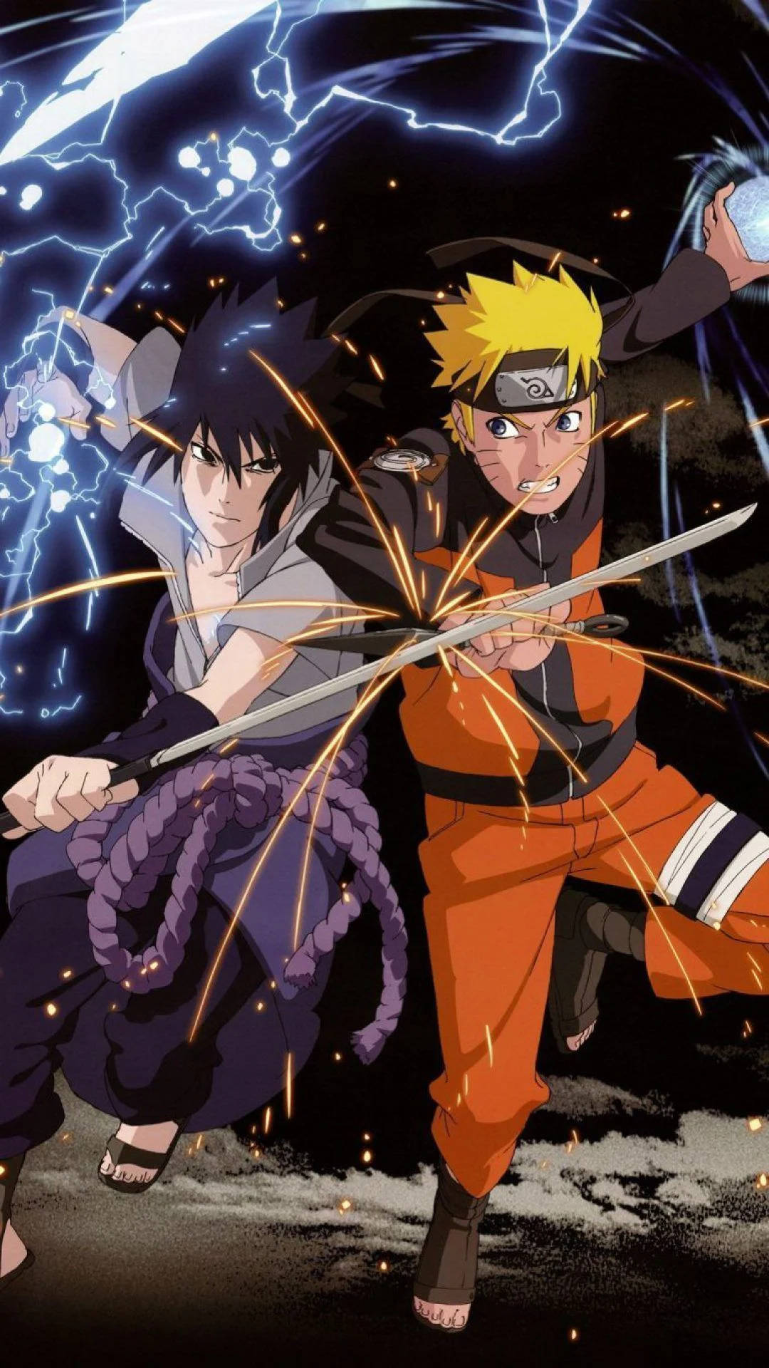 Magkasamang Laban nina Naruto at Sasuke Wallpaper