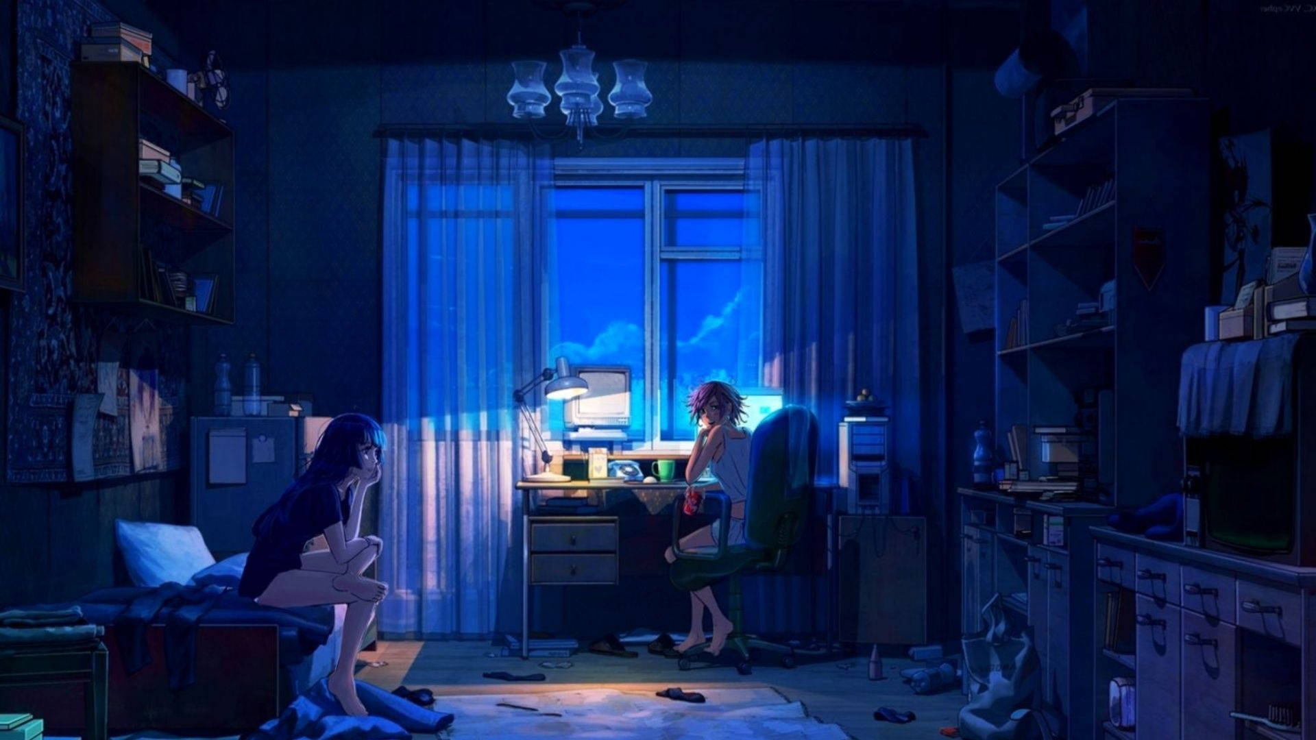 Magkasintahan sa Anime na Kwarto Wallpaper