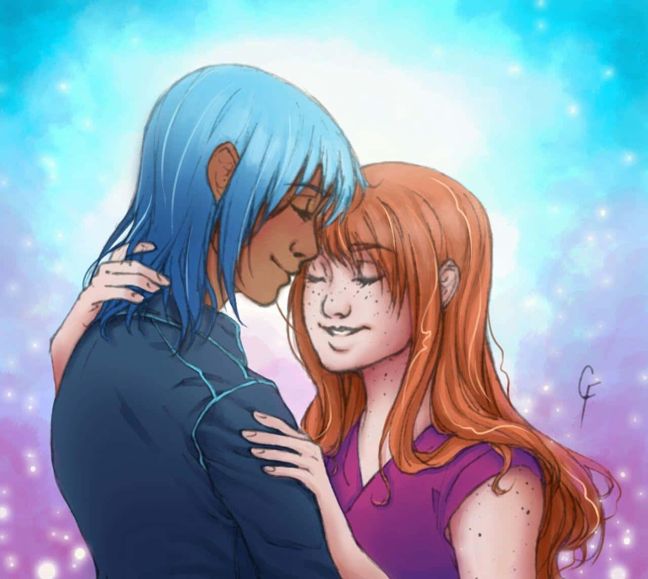Magkasintahang Anime mula sa UnOrdinary na Nagmamahalan Wallpaper